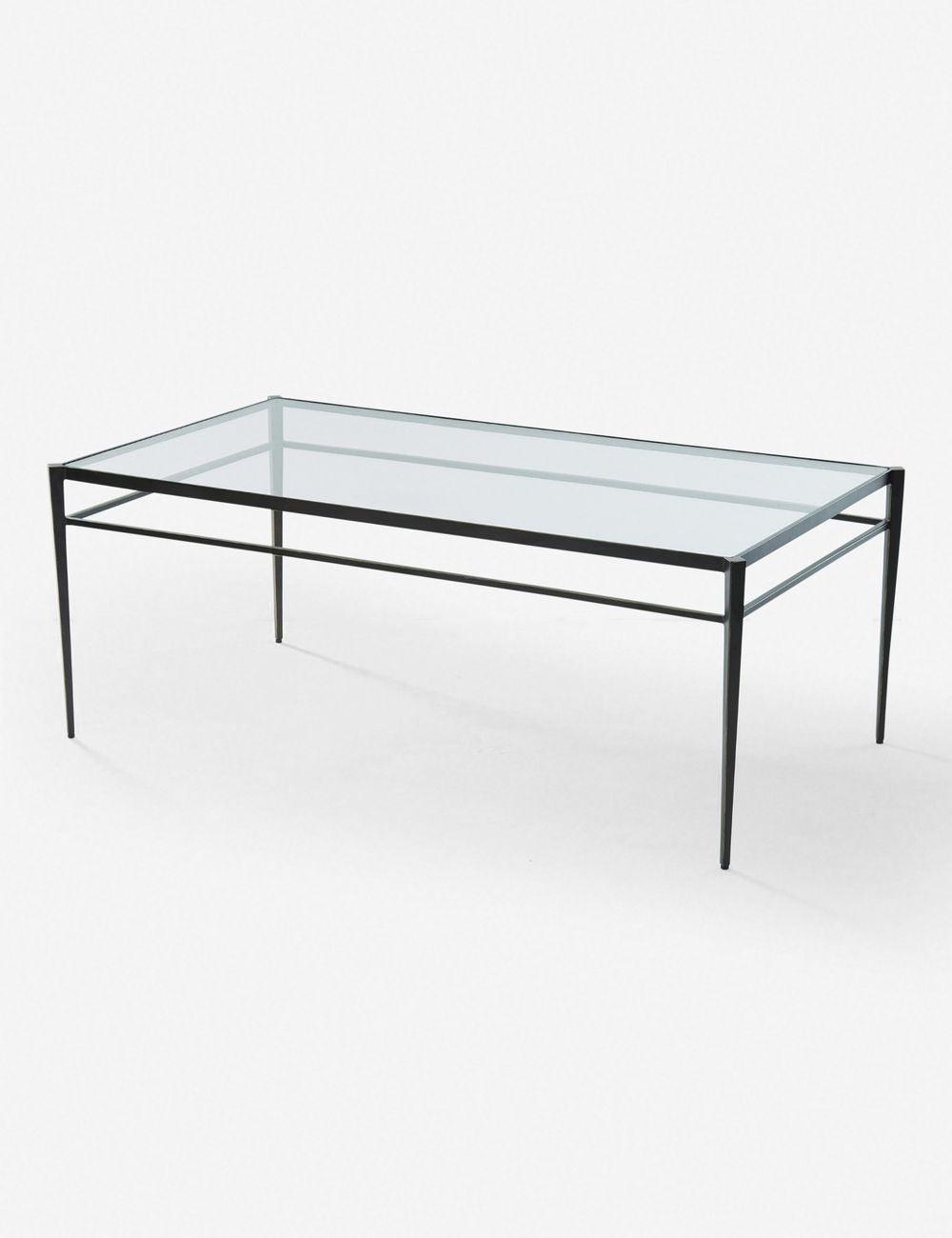 Tuscany Sleek 50'' Gunmetal Bronze Metal & Glass Coffee Table