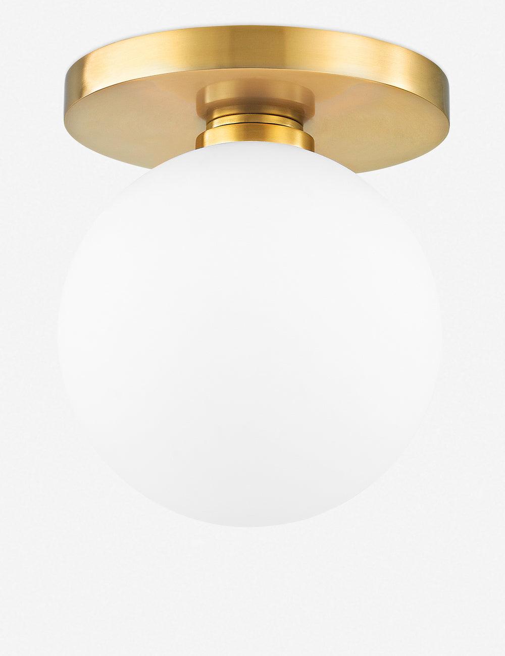 Boden Aged Brass Opal Glass 1-Light Dimmable Wall Sconce