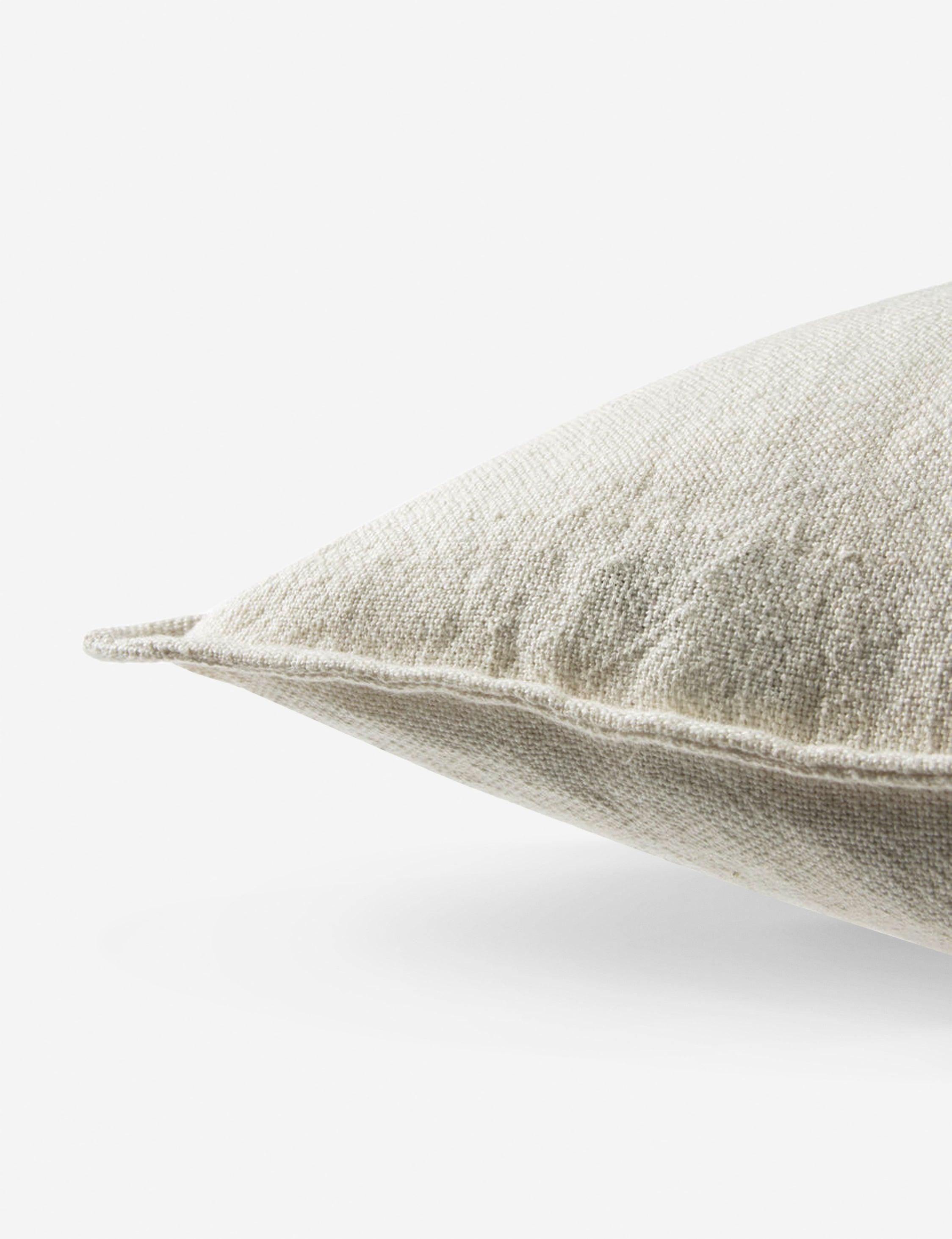Emalita Linen Pillow - White / Down