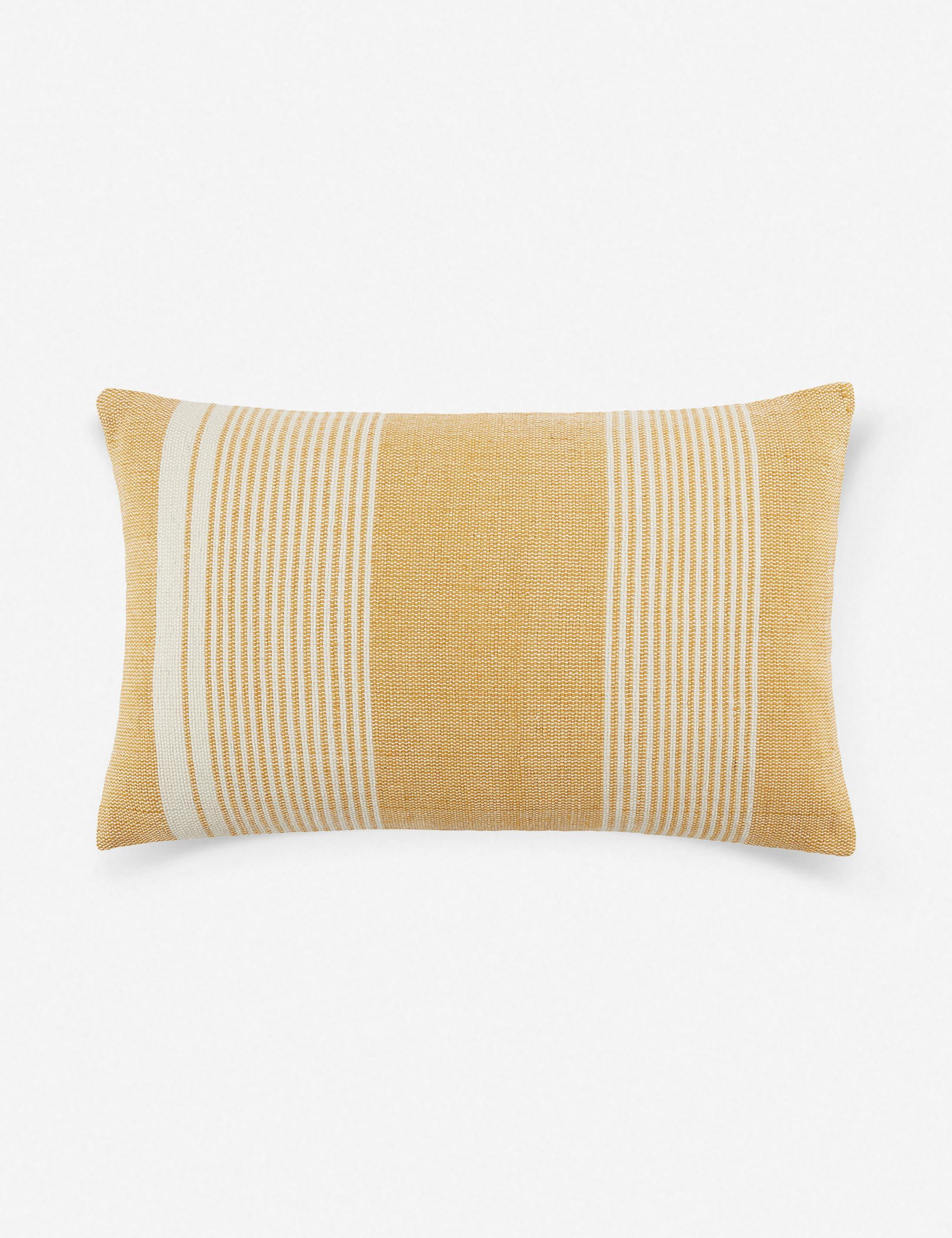 Kristian Gold Stripe Indoor/Outdoor Lumbar Pillow - 13" x 21"