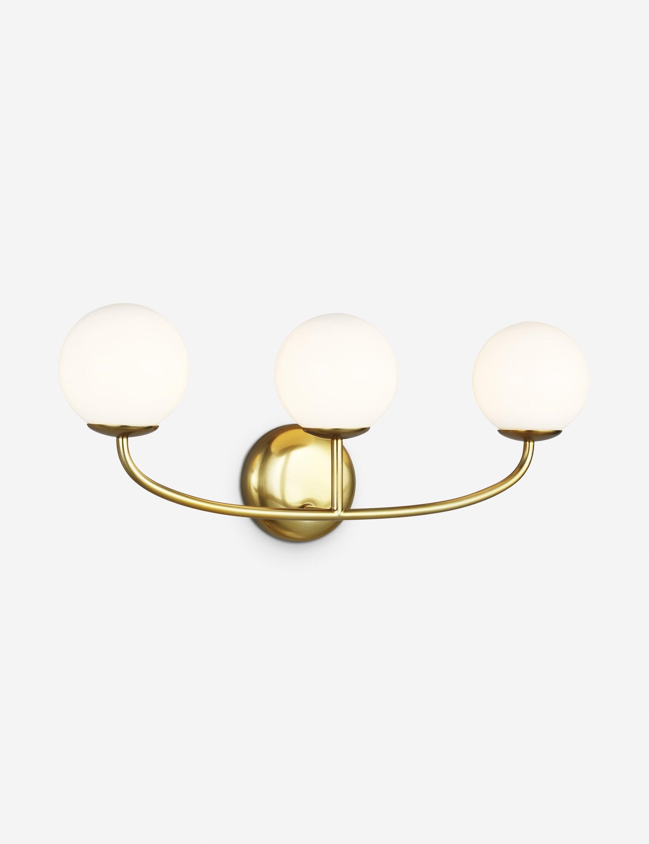 Elegant Galassia Burnished Brass 3-Light Vanity Wall Sconce