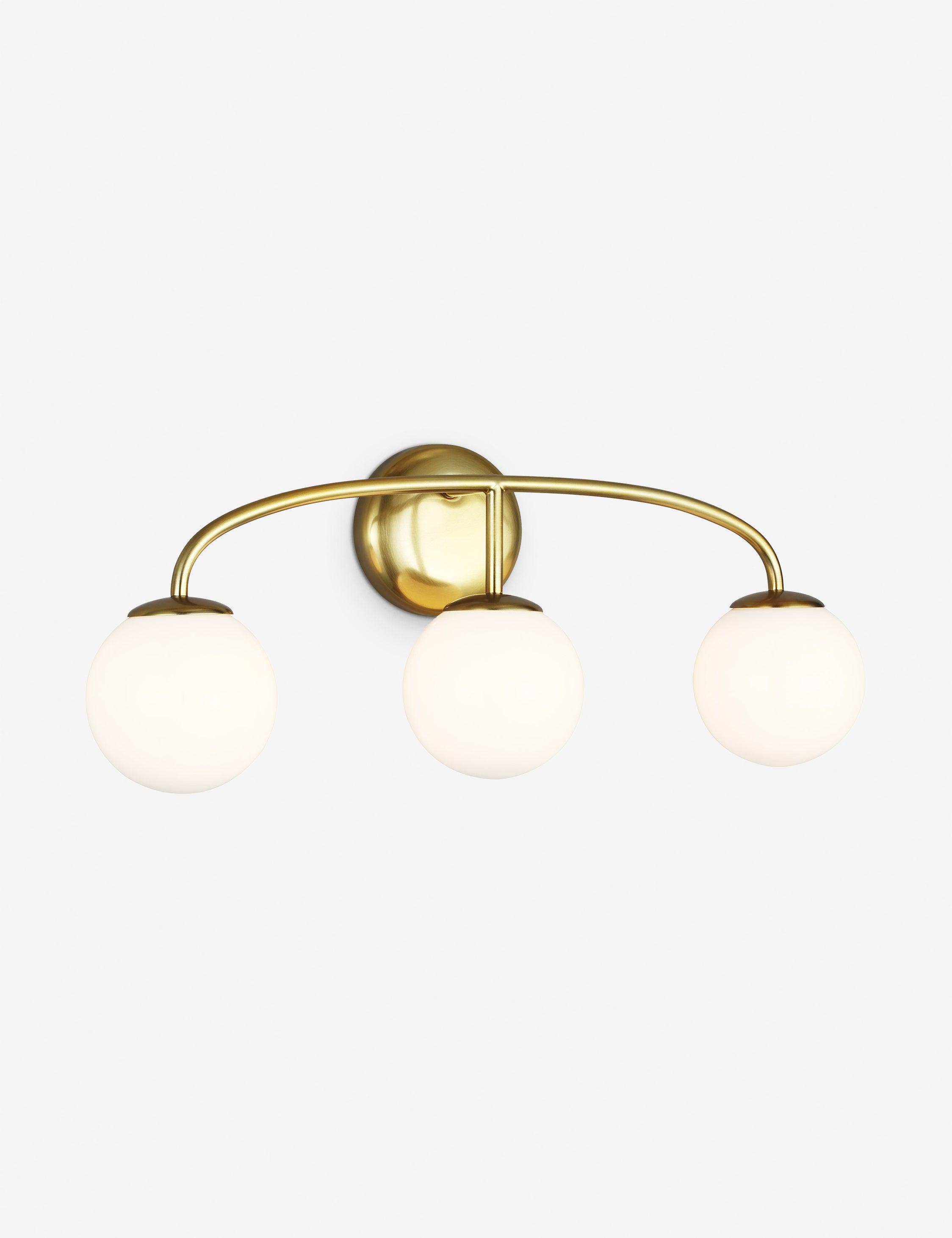 Elegant Galassia Burnished Brass 3-Light Vanity Wall Sconce