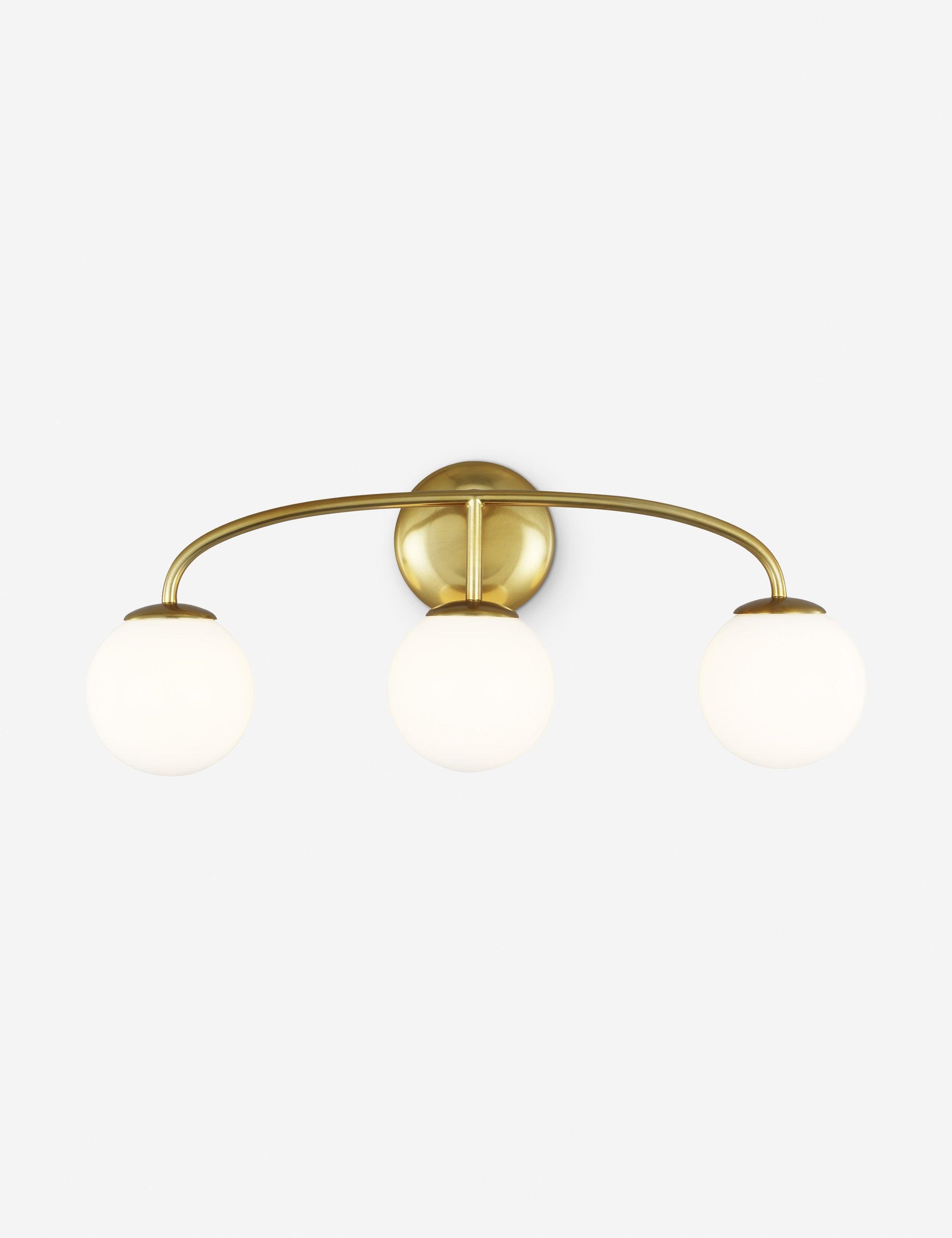 Elegant Galassia Burnished Brass 3-Light Vanity Wall Sconce