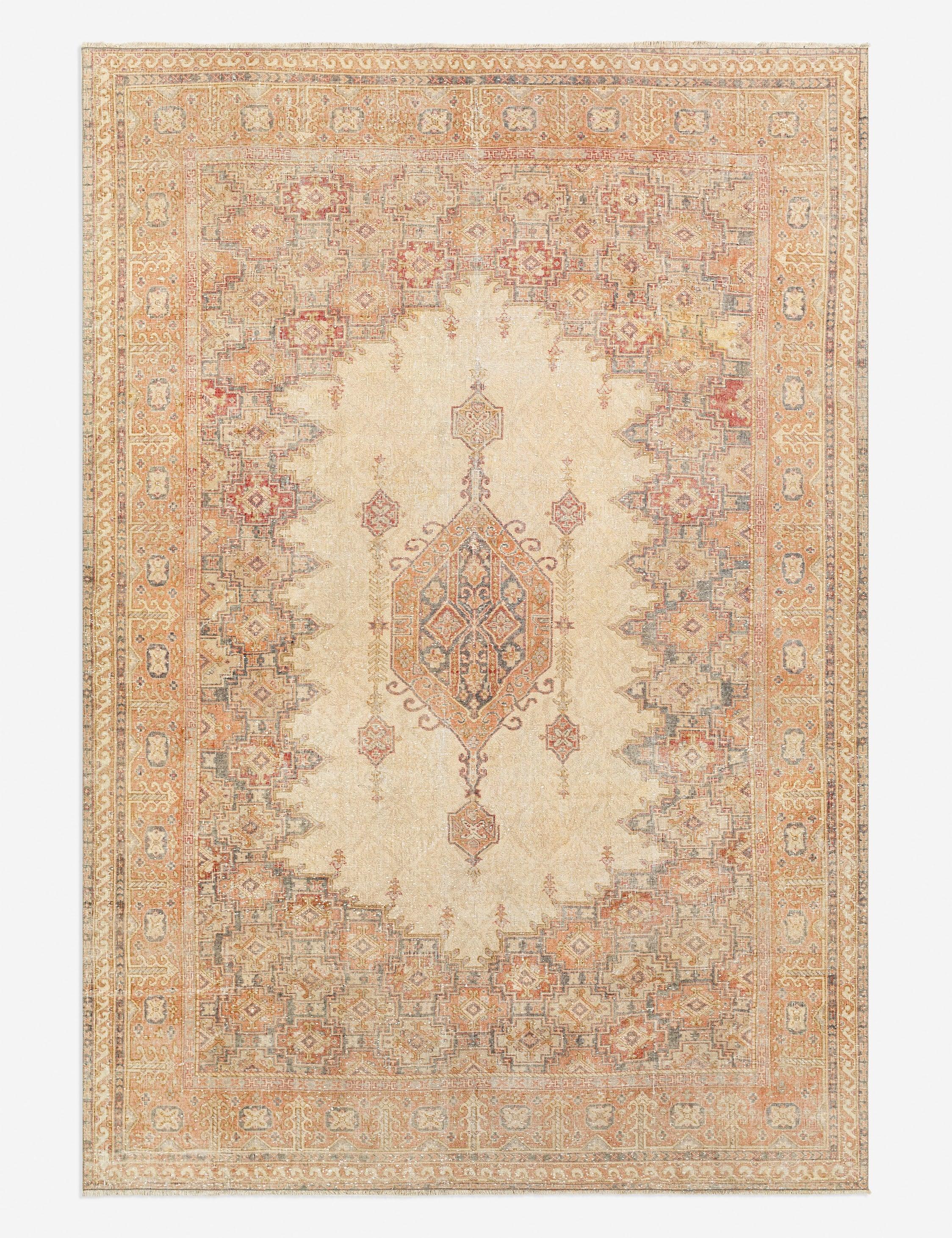 Vala Vintage Hand-Knotted Wool Rug, 8' x 11'6", Medallion Motif