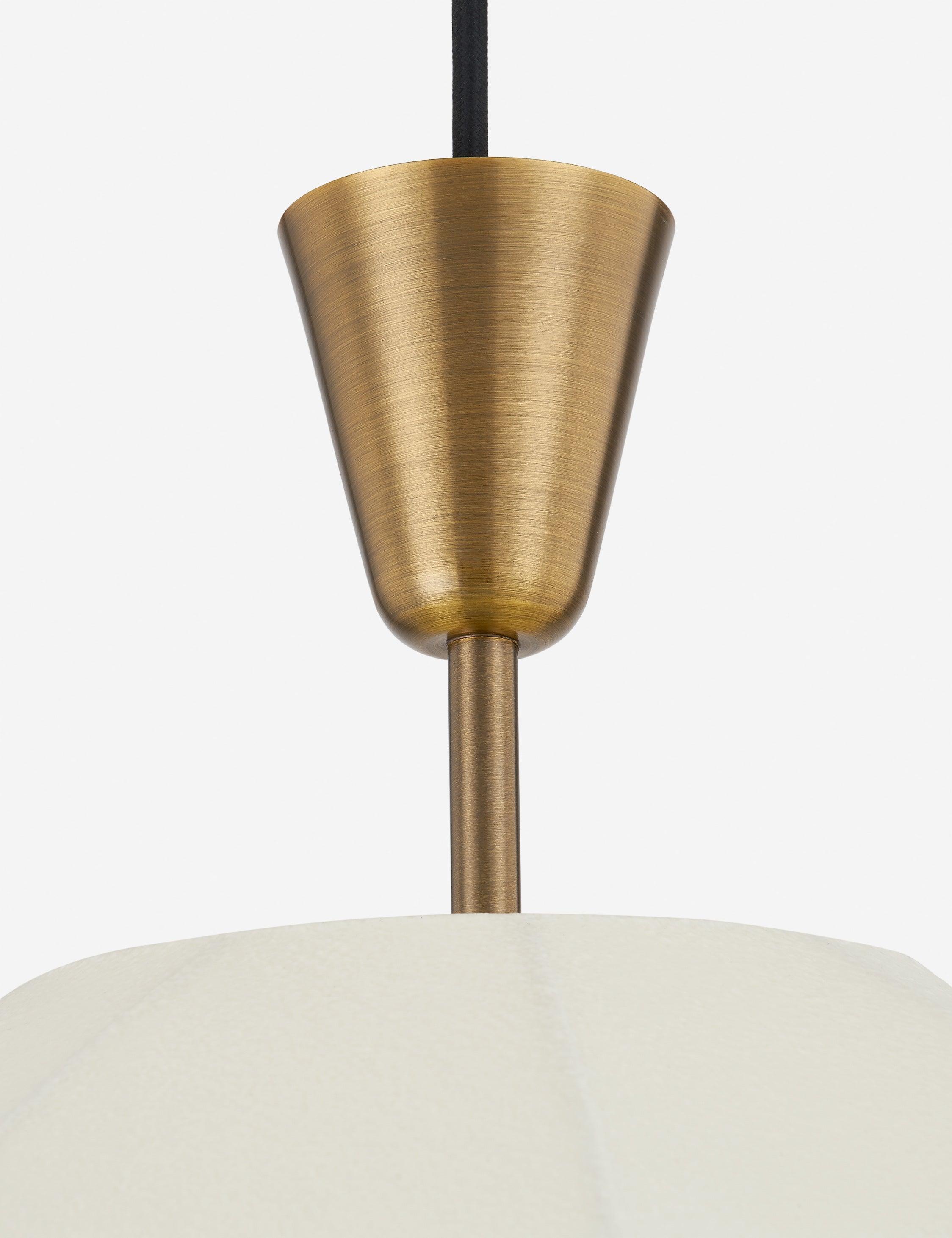 Arden Patina Brass 1-Light Pendant with Cream Webbed Fiber Shade