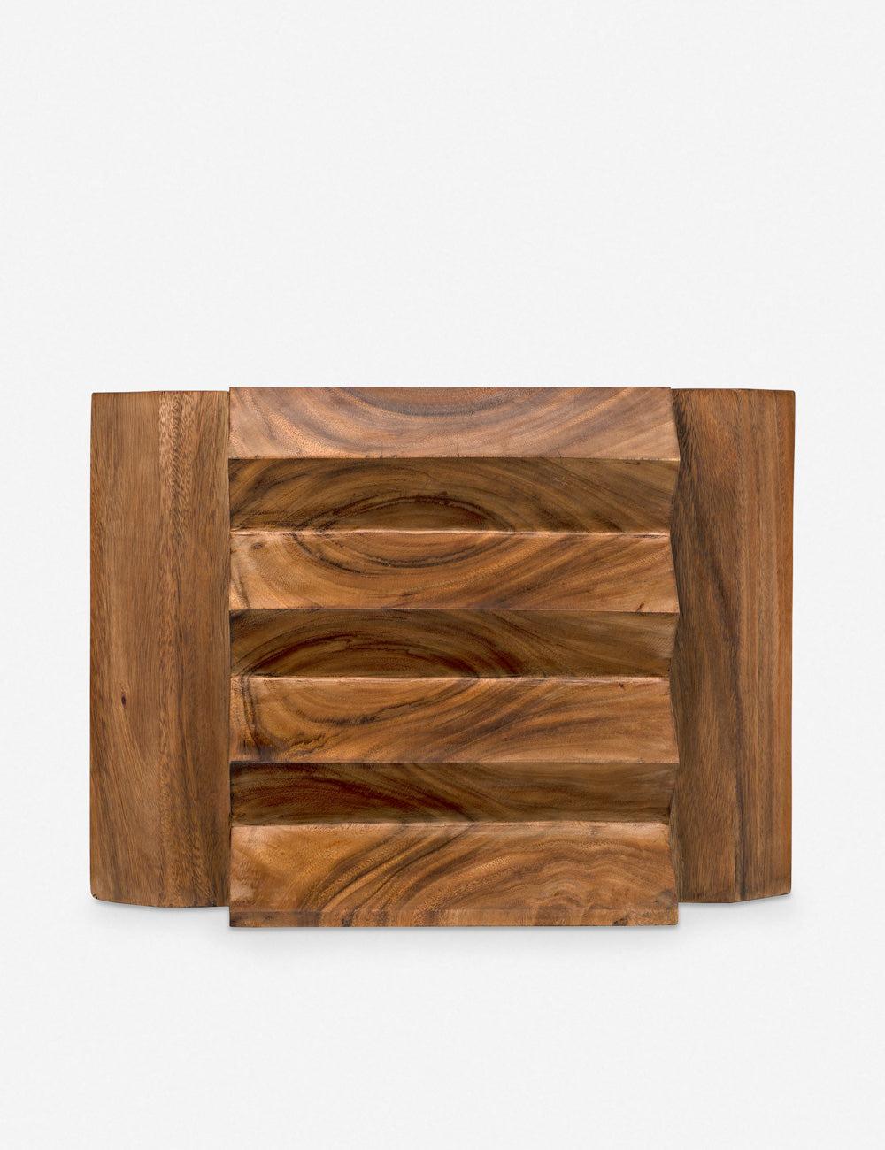 Nova Rectangular 25'' Teak and Glass Accent Table