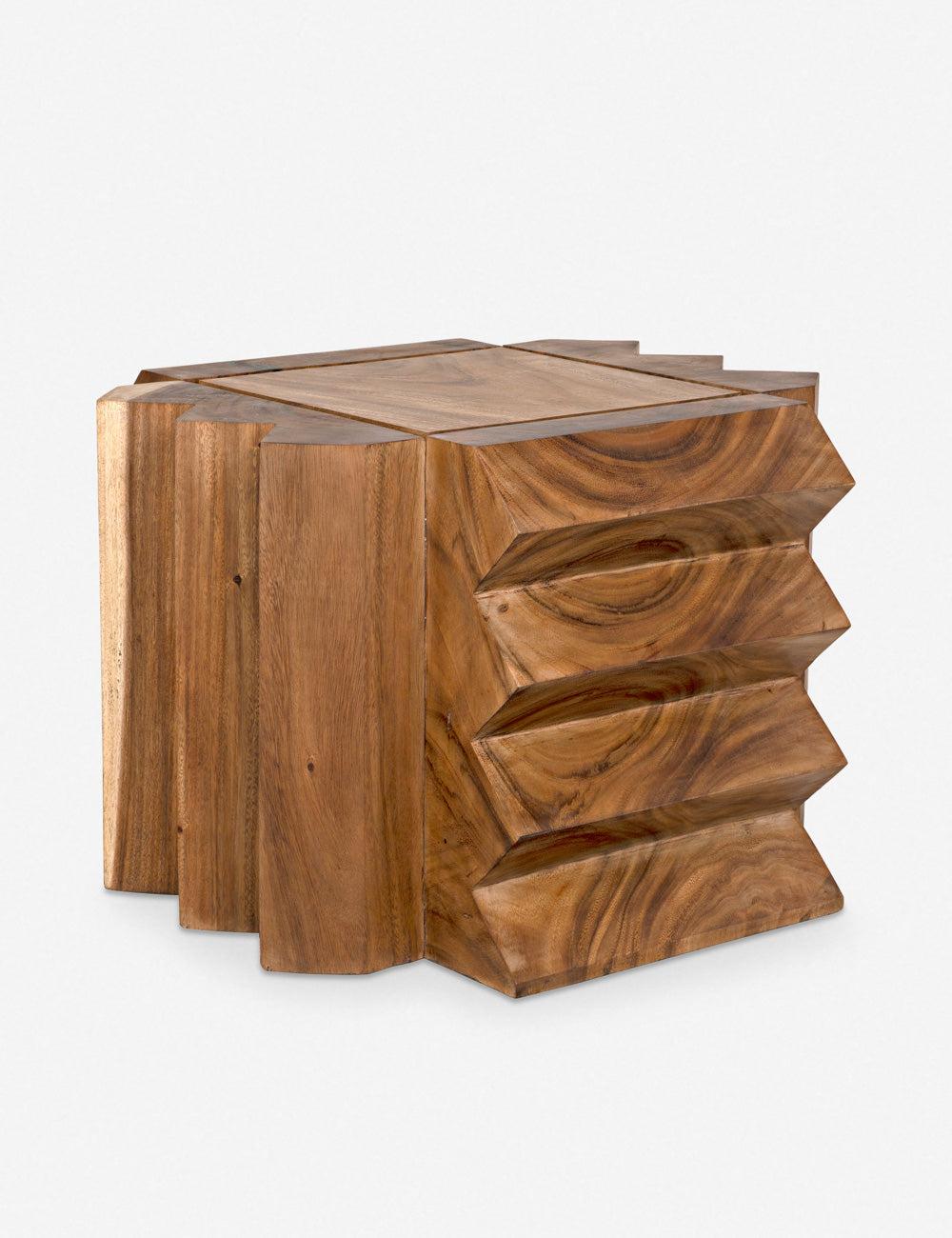 Nova Rectangular 25'' Teak and Glass Accent Table