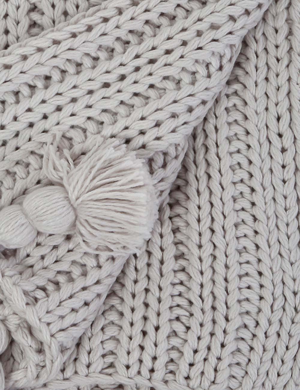 Anacapa Oversized Throw by Pom Pom at Home - Light Gray