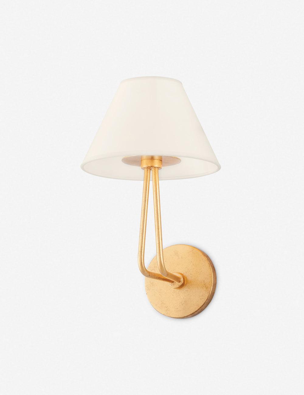 Elegant Gold Linen-Shade Dimmable Wall Sconce