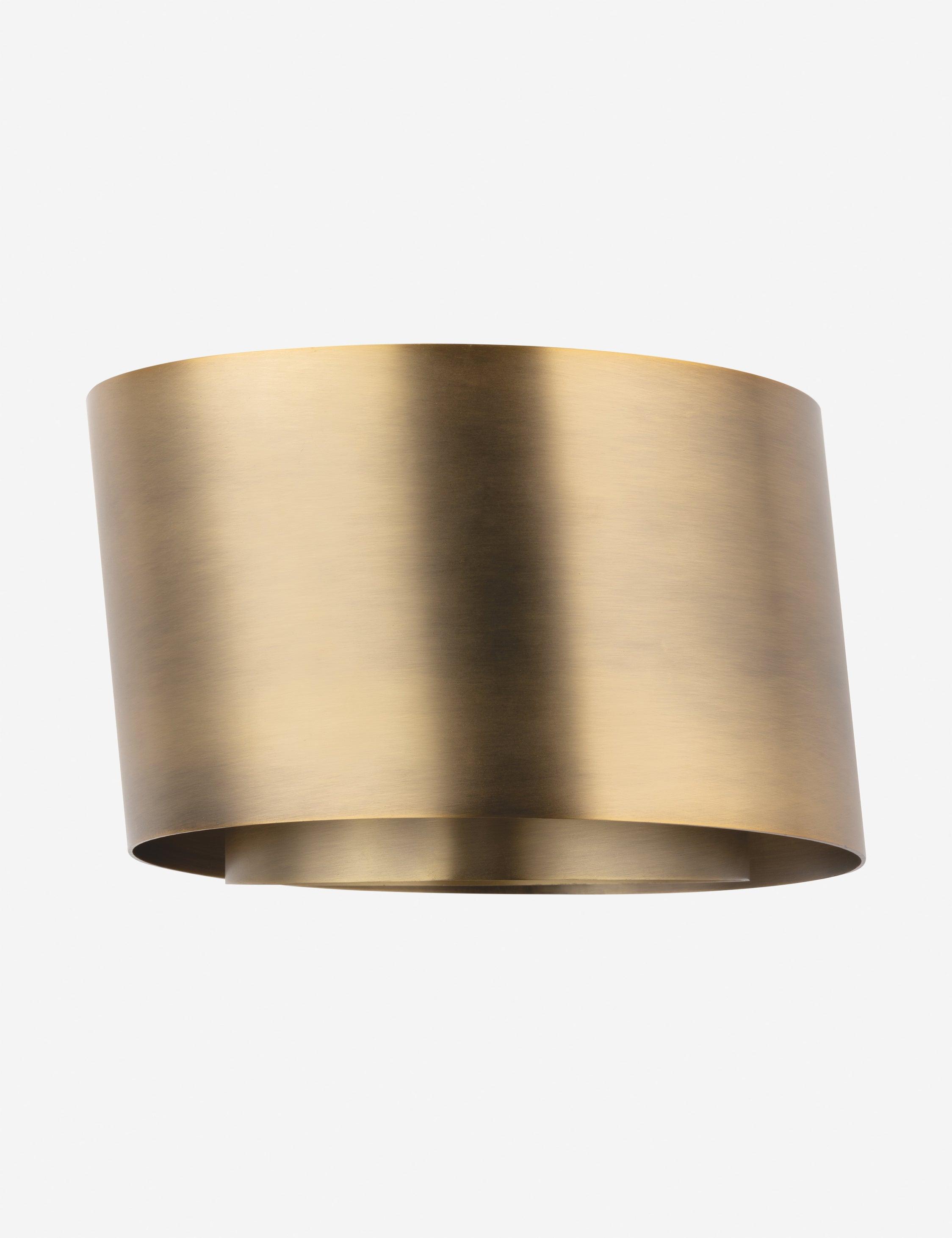 Patina Brass Dimmable Wall Sconce with Sculpted Steel Shade