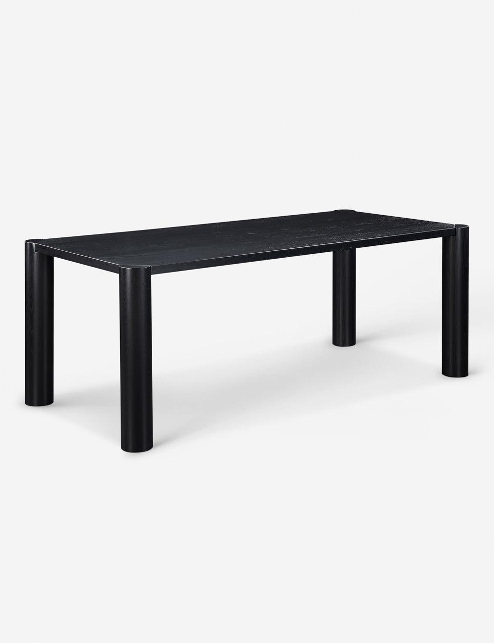 Transitional Black Oak Rectangular Dining Table, Seats 10