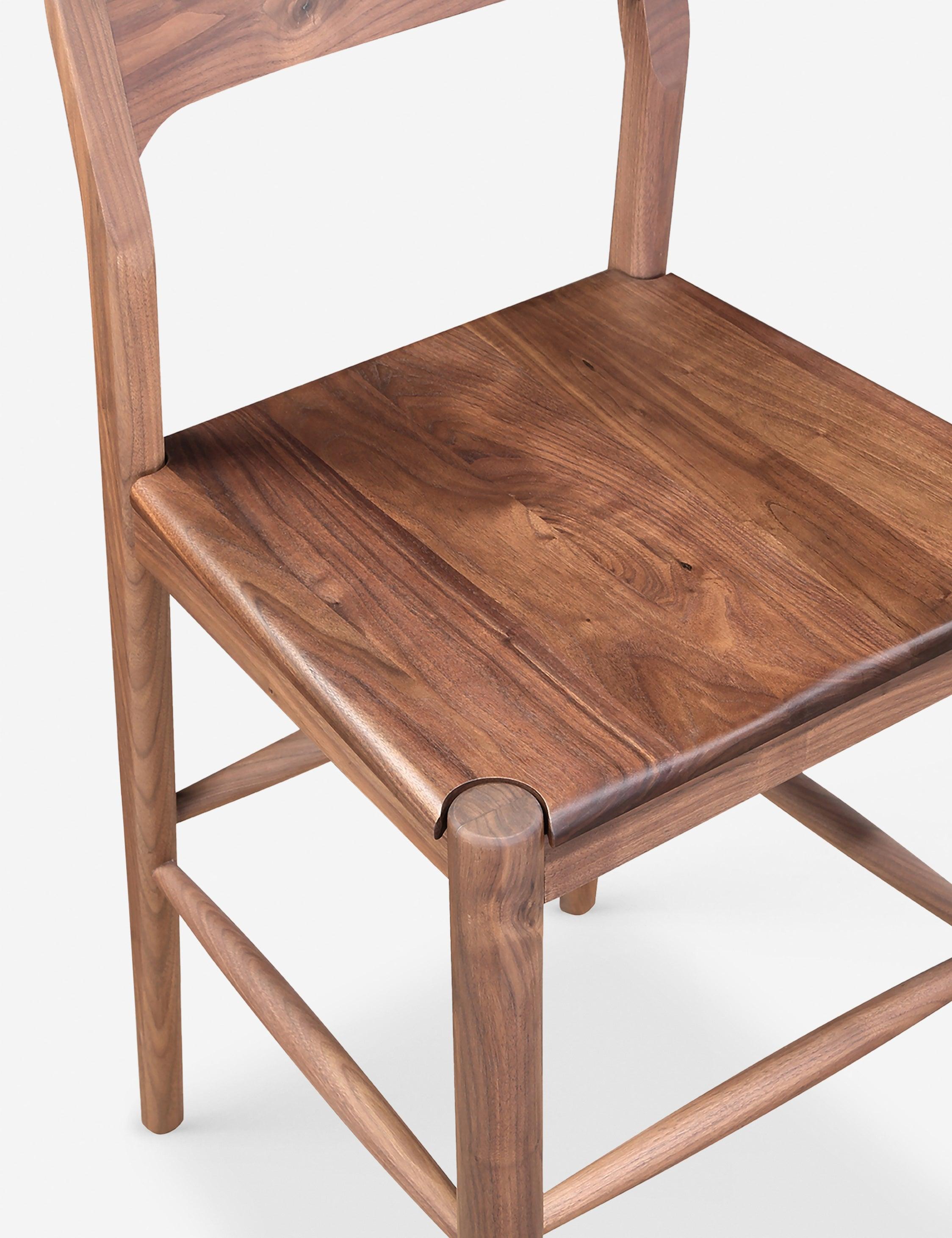 Adjustable Walnut Wood Counter Stool with Matte Finish