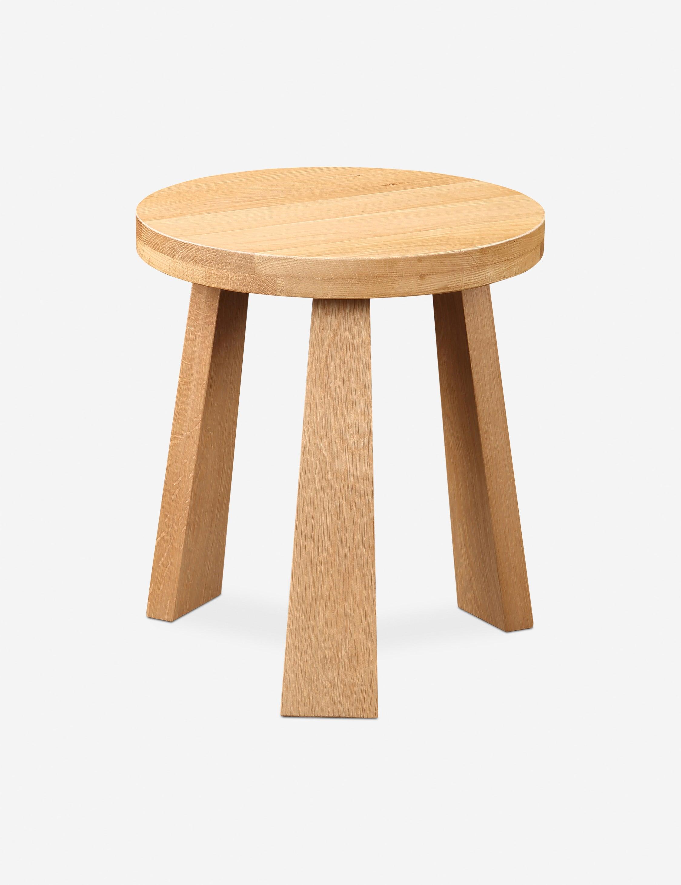 Mid-Century Modern Flared Leg Oak Stool 16''x16''x18''