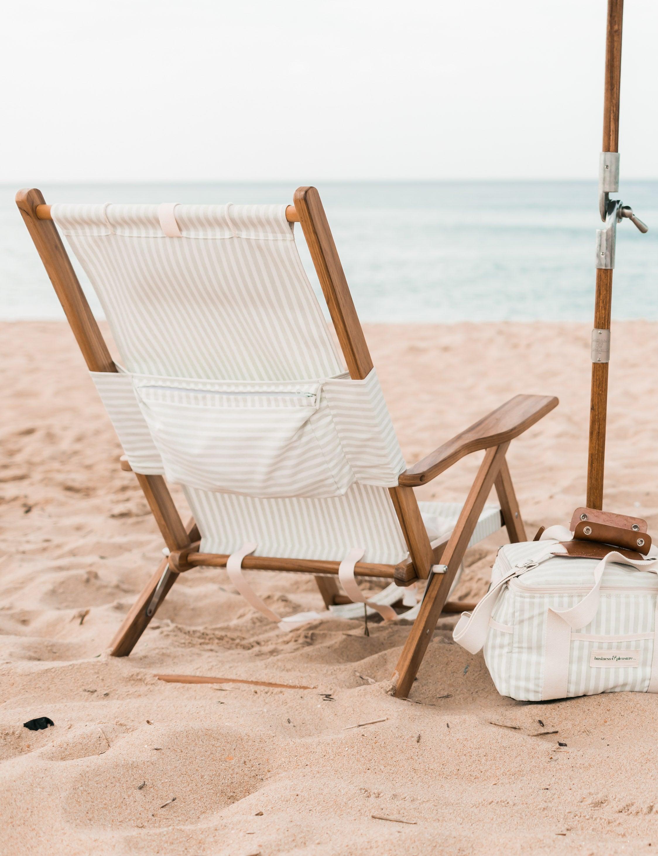 Sage Stripe Versatile Reclining Chair with Backpack Straps