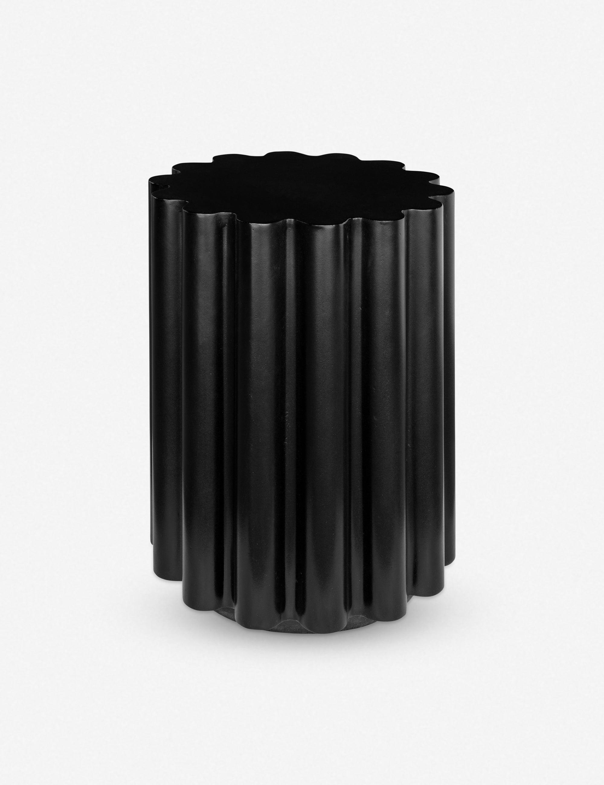 Sculptural Black Concrete Indoor/Outdoor Side Table