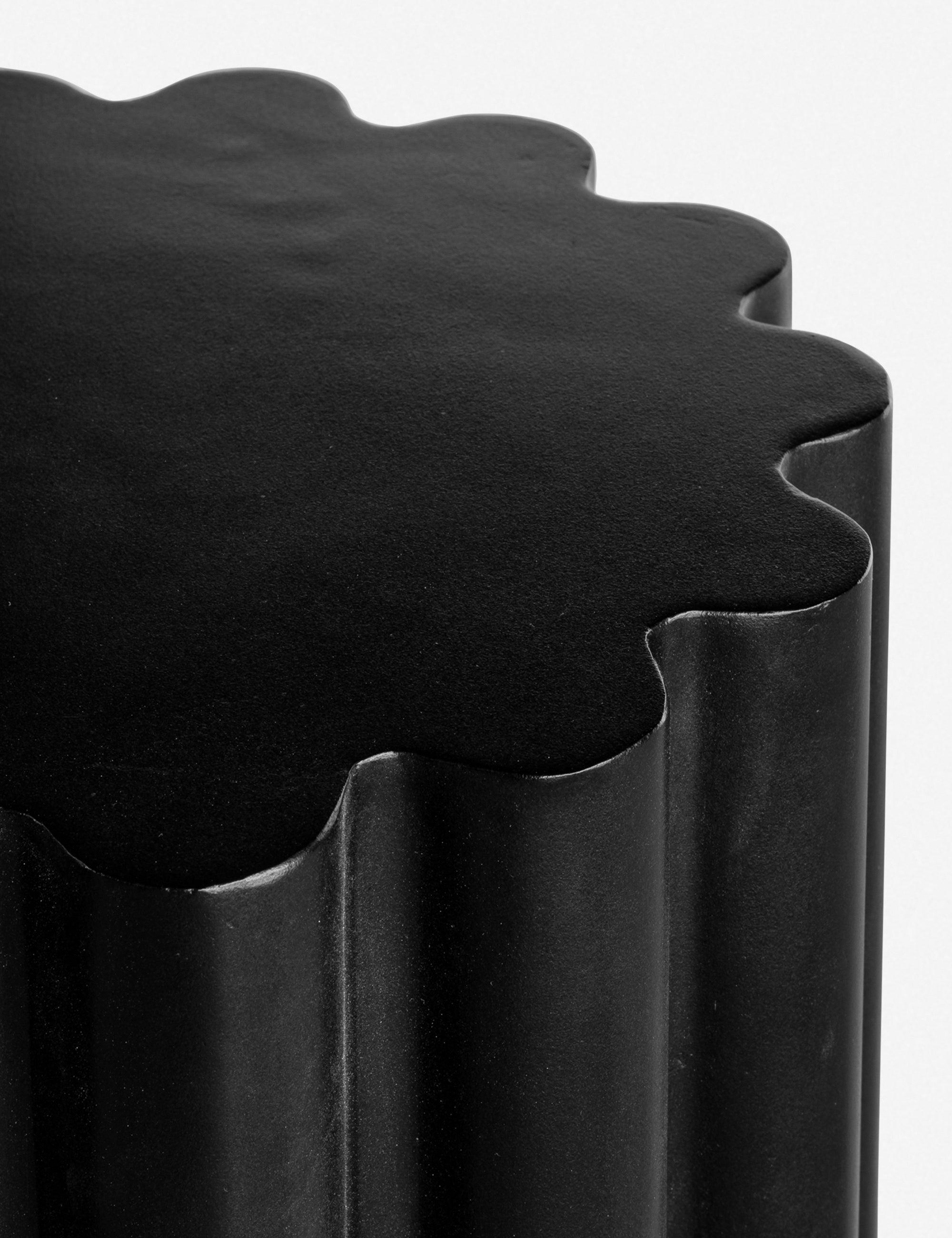 Sculptural Black Concrete Indoor/Outdoor Side Table