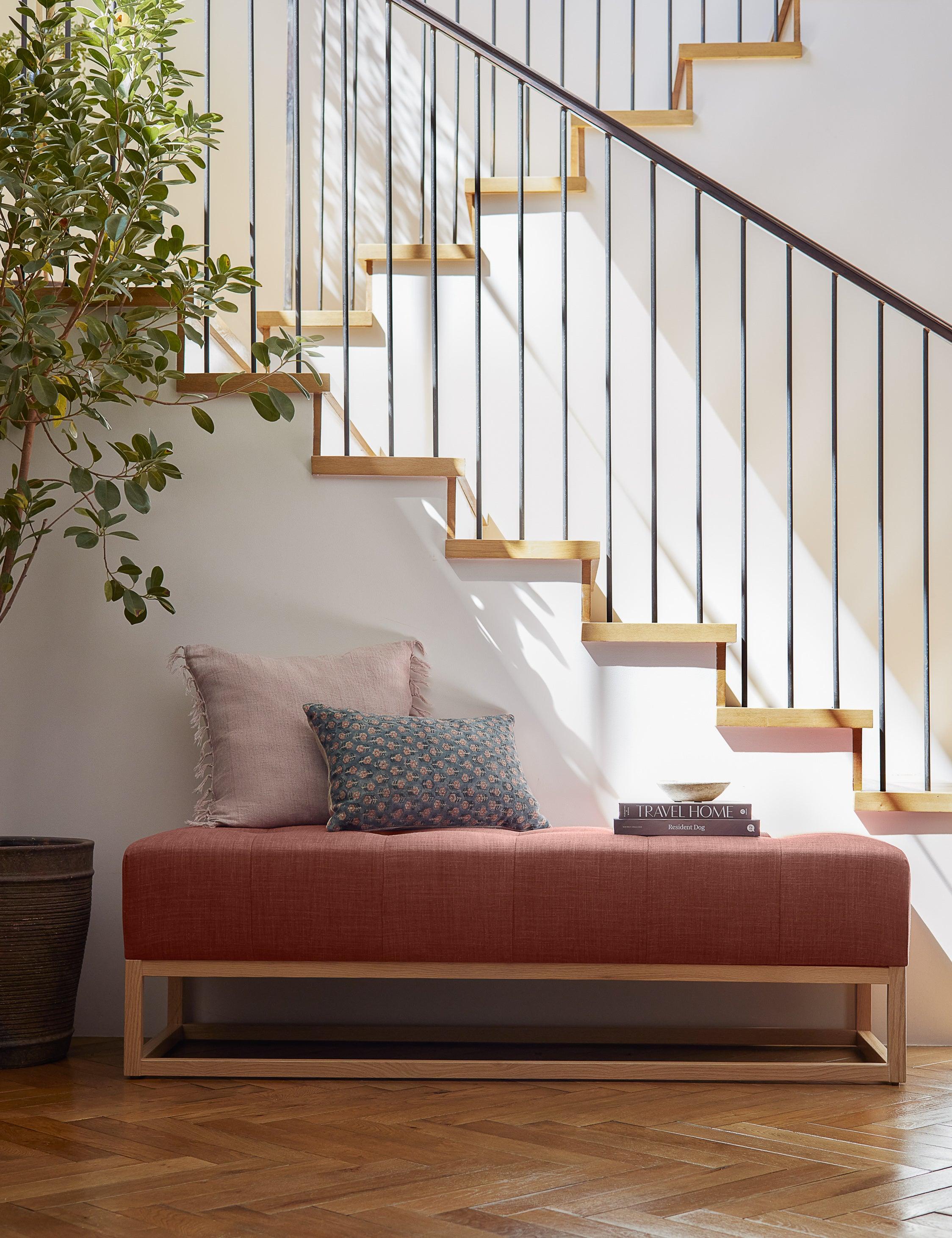 Roy Linen Pillow - Blush / 20" x 20" / Down