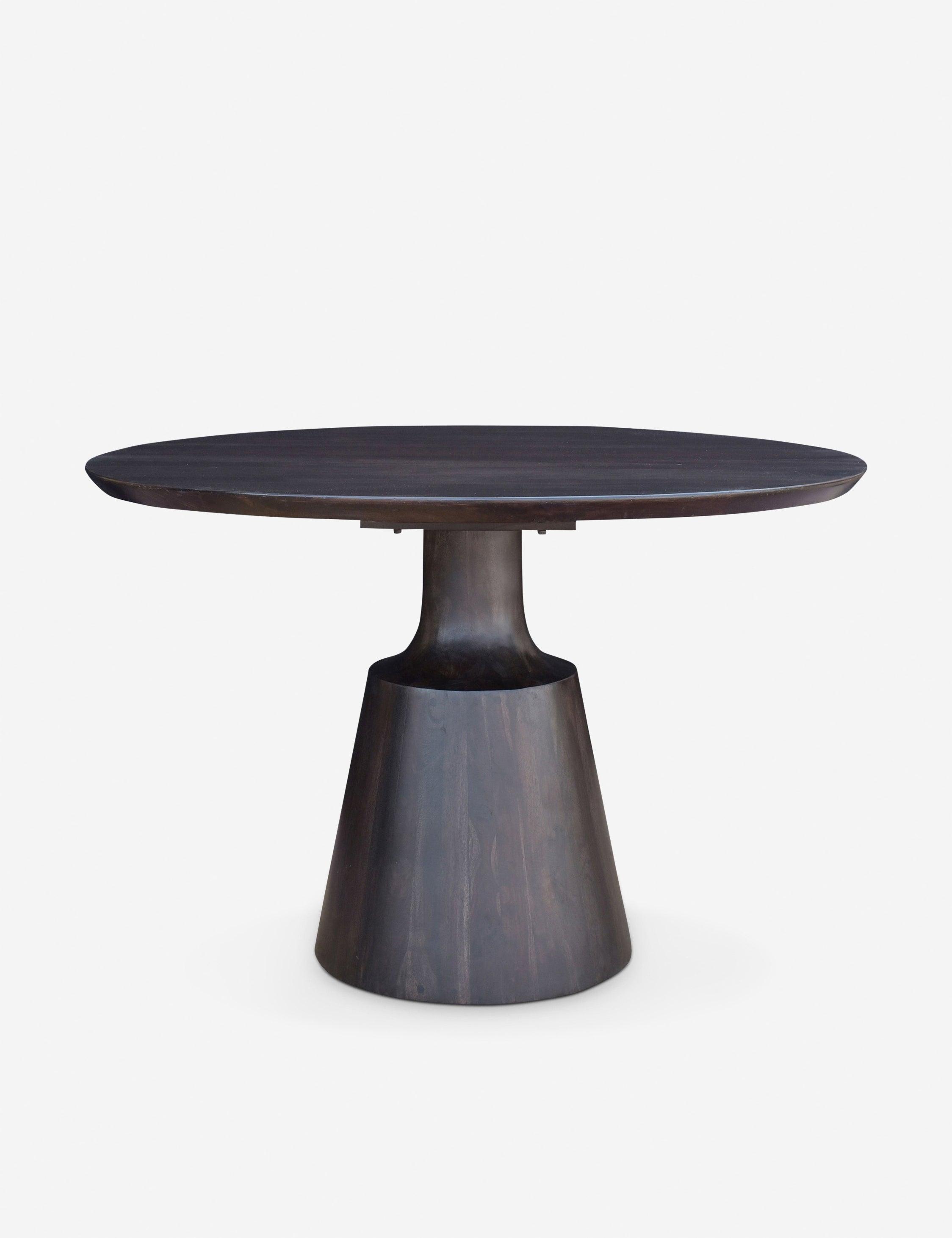 Contemporary Belize 46'' Dark Brown Solid Sheesham Round Dining Table