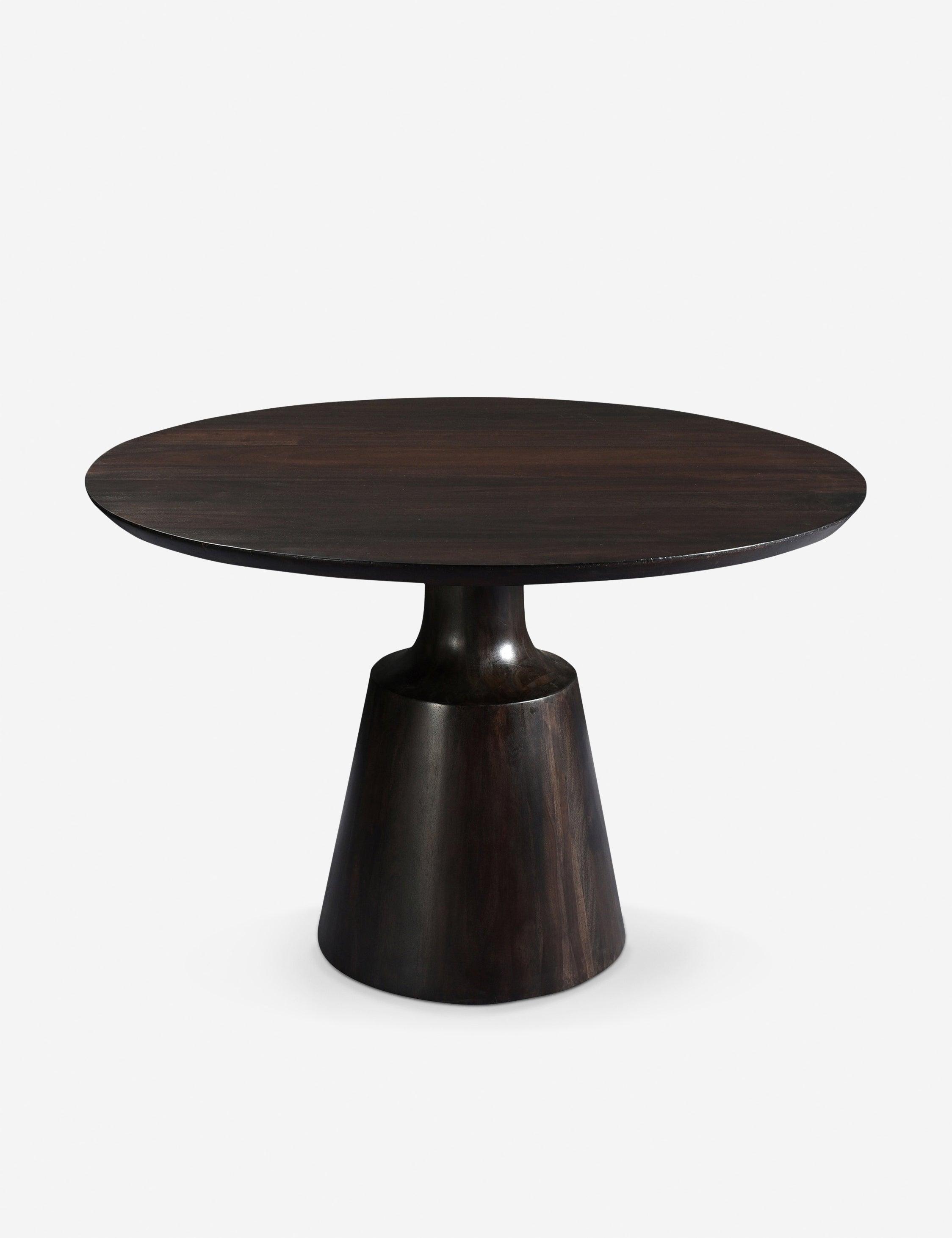 Contemporary Belize 46'' Dark Brown Solid Sheesham Round Dining Table