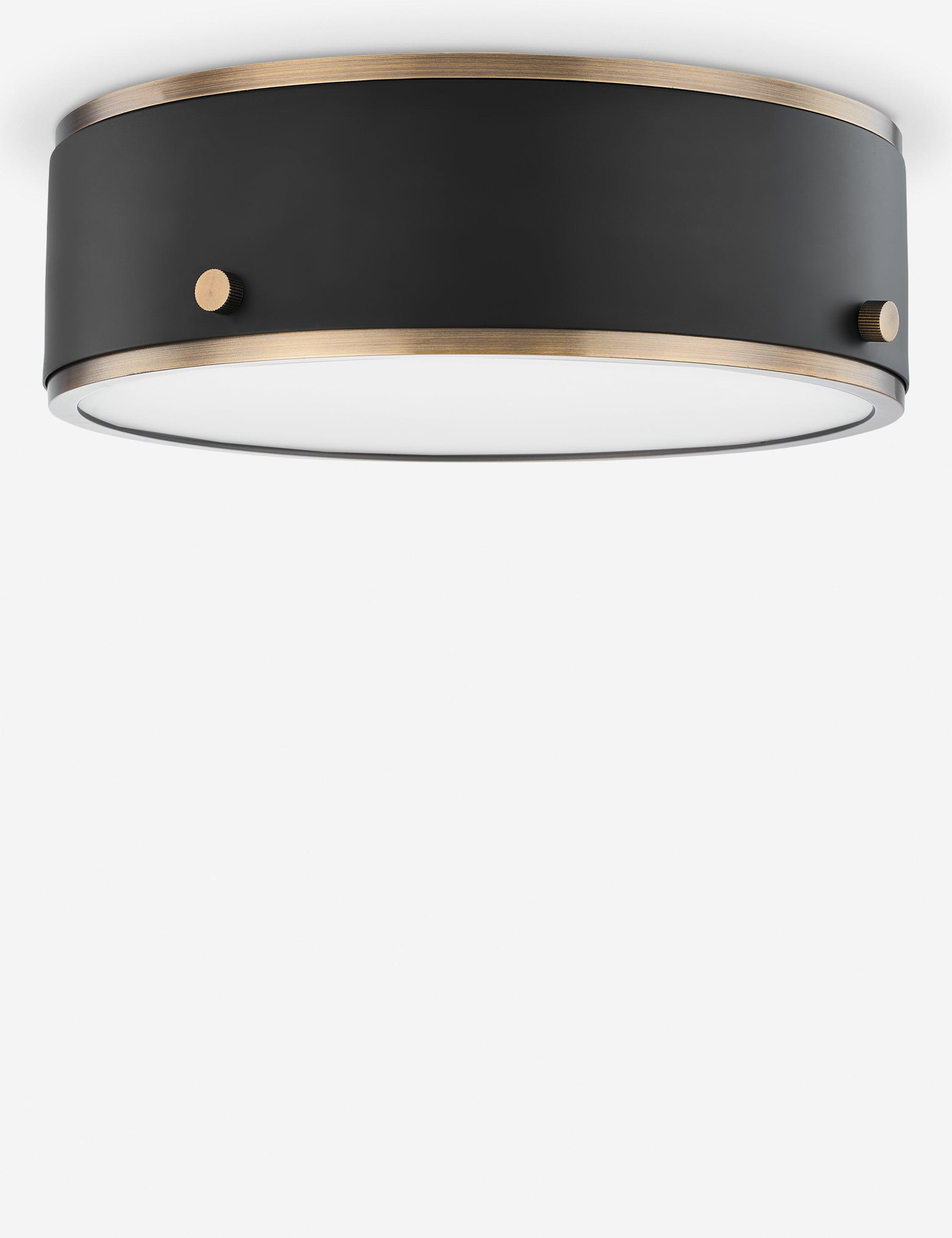 Oslo Flush Mount Light - Brass and Black / 12"Dia