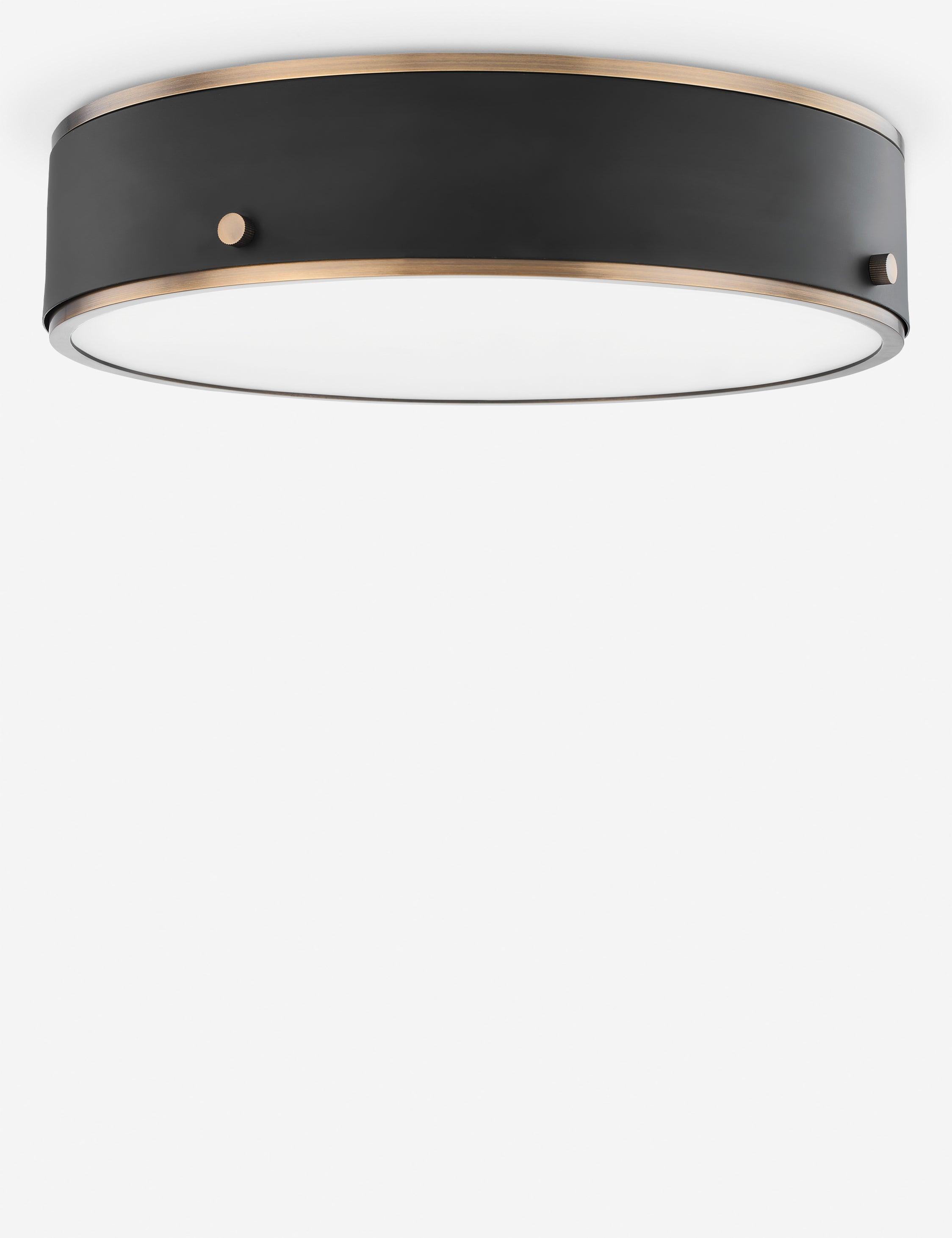 Oslo Flush Mount Light - Brass and Black / 16" Dia