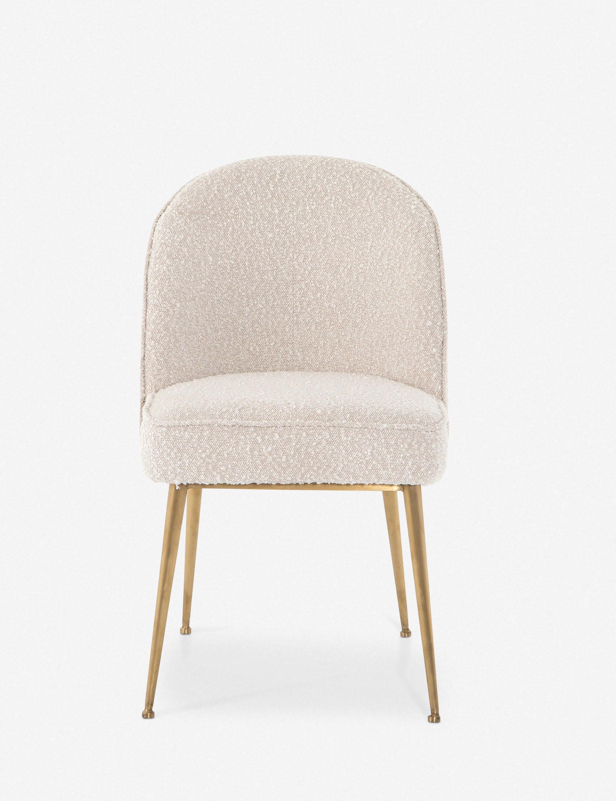 Ursa High Cream Linen & Metal Side Dining Chair