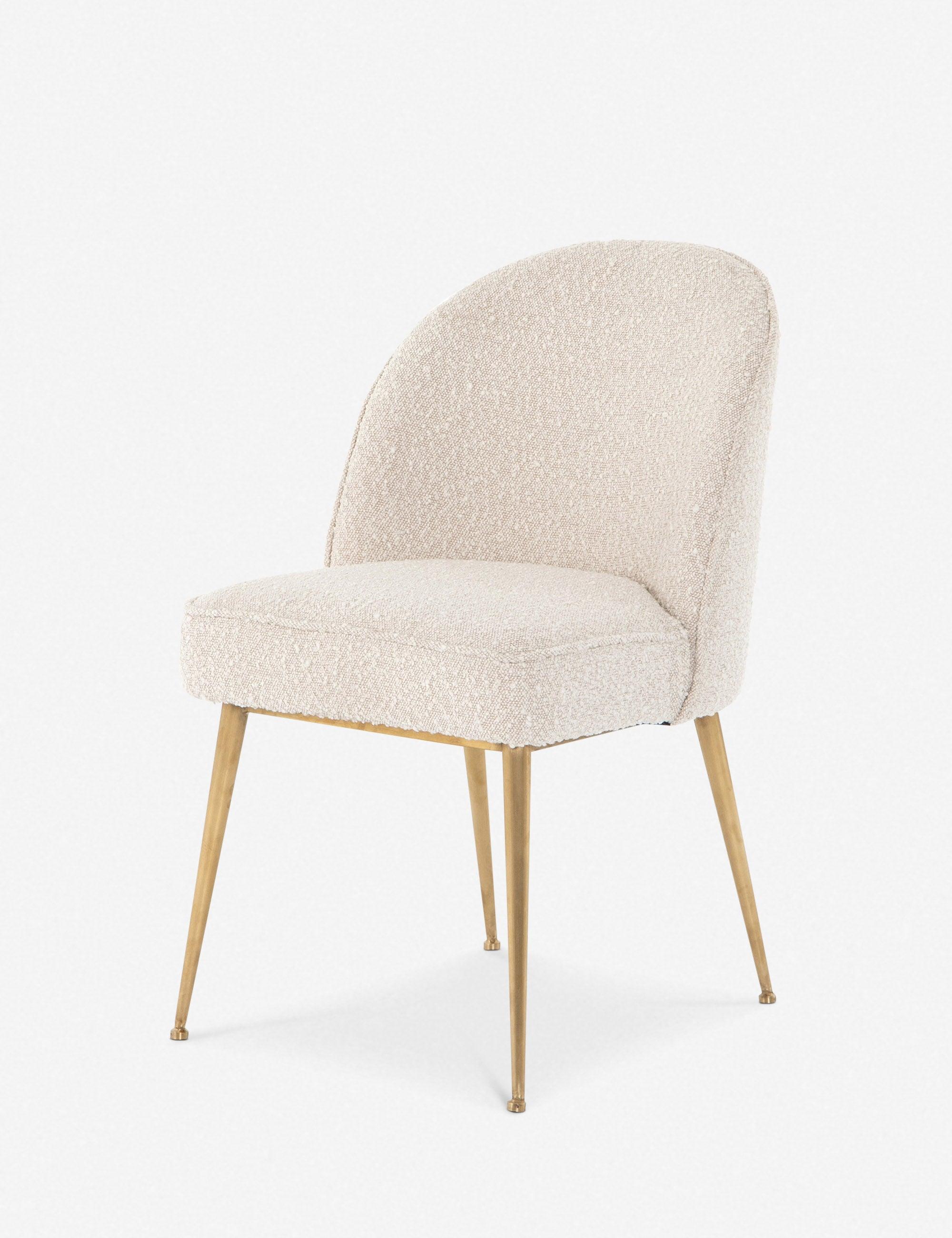 Ursa High Cream Linen & Metal Side Dining Chair