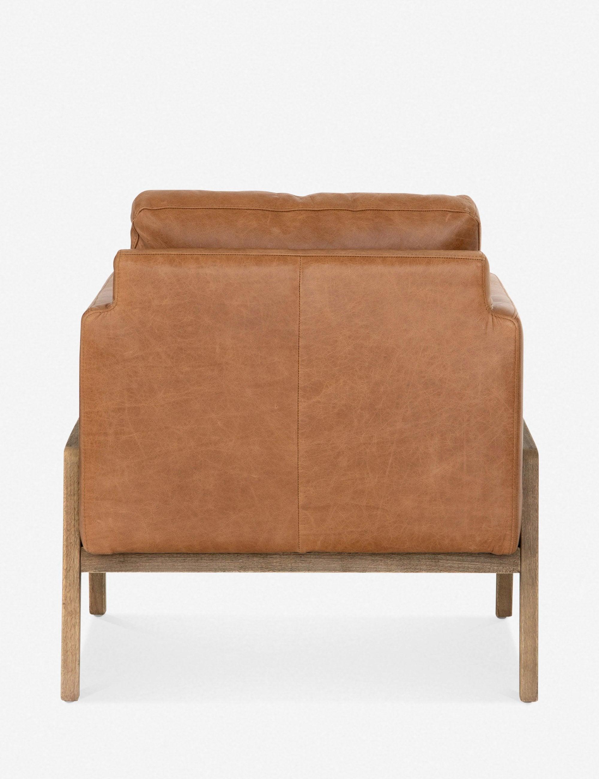 Sonoma Butterscotch Leather and Wood Accent Chair