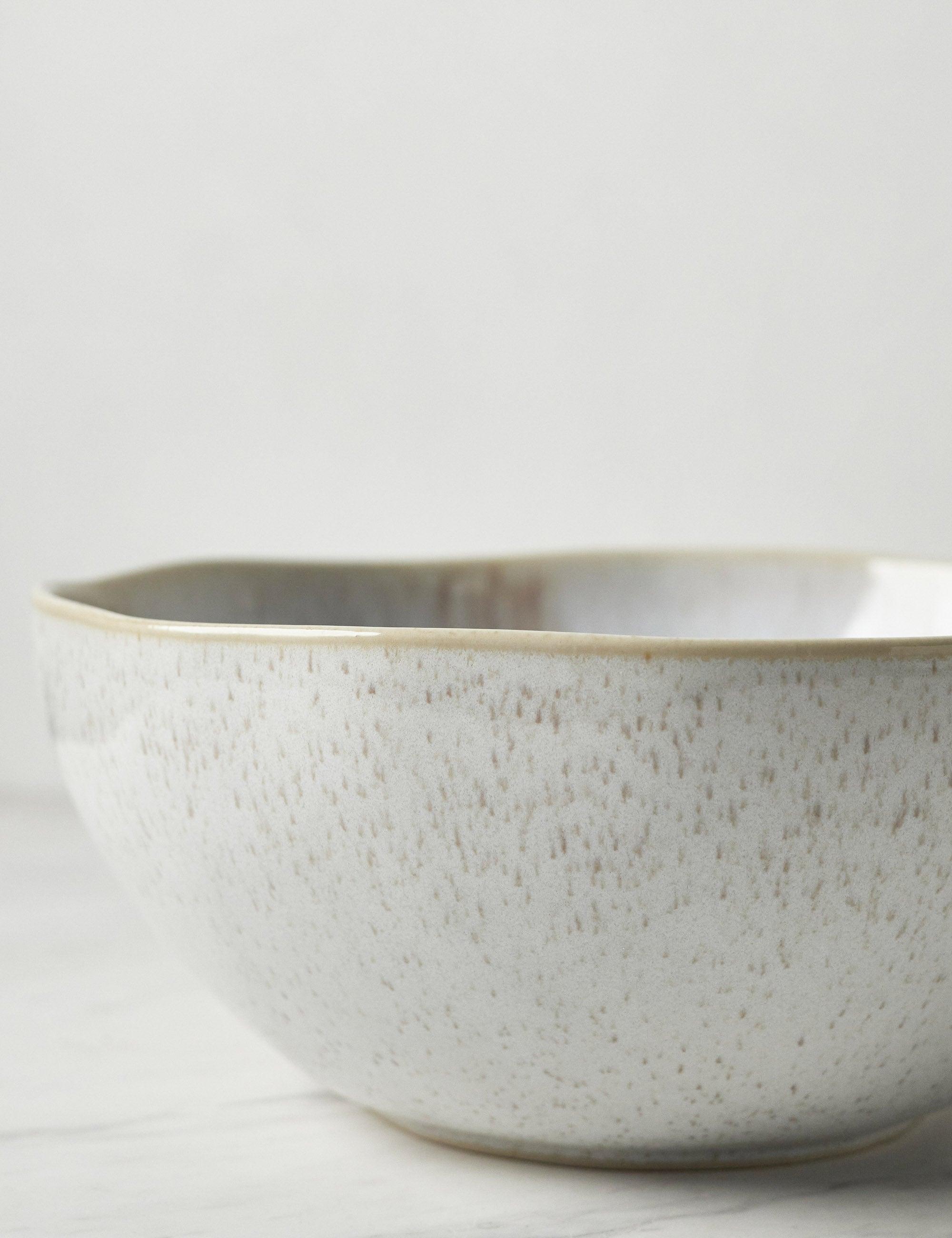 Eivissa Artisan Sand Beige Ceramic Salad Serving Bowl