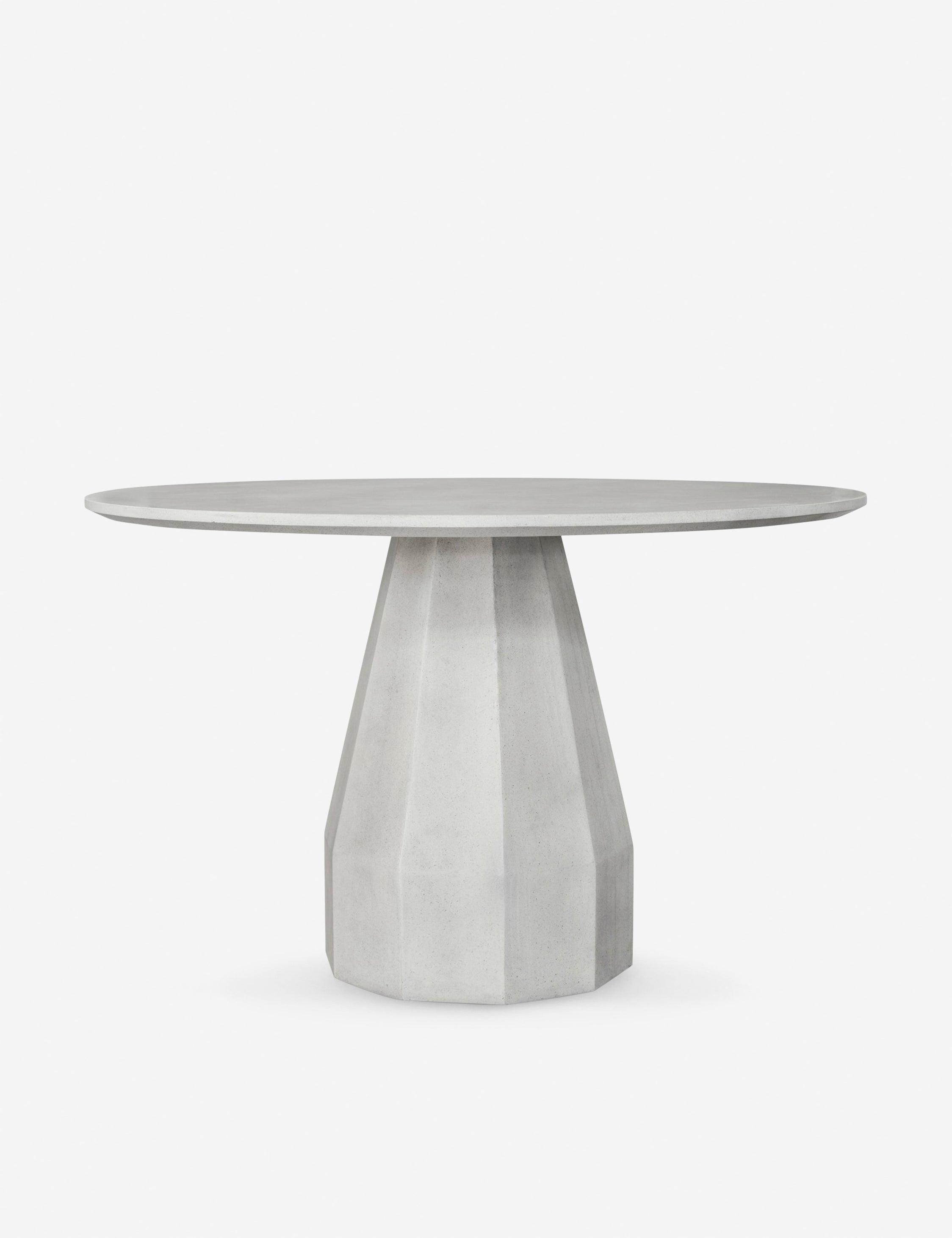 Templo 47" White Concrete Round Indoor/Outdoor Dining Table