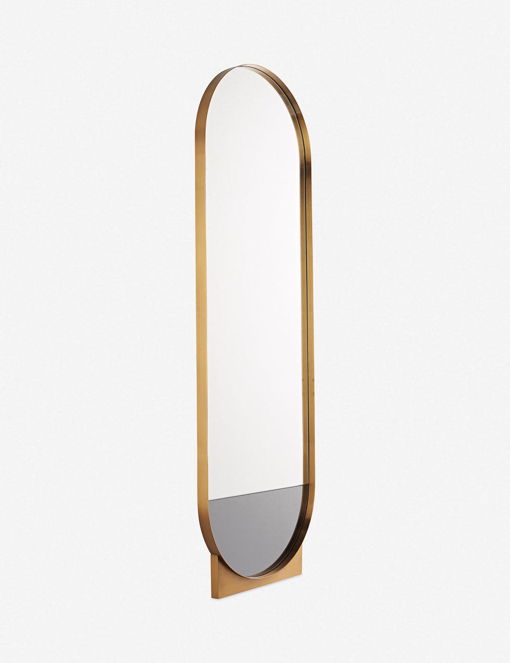 Elegant Full-Length Gold Rectangular Floor Mirror