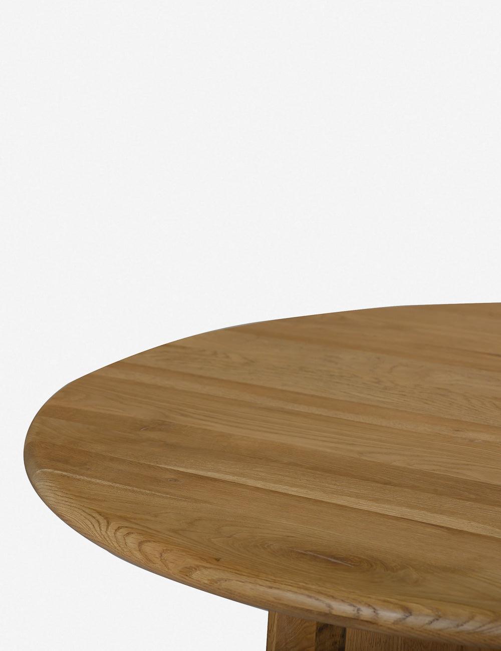 Contemporary Natural Oak Round Dining Table - 52"