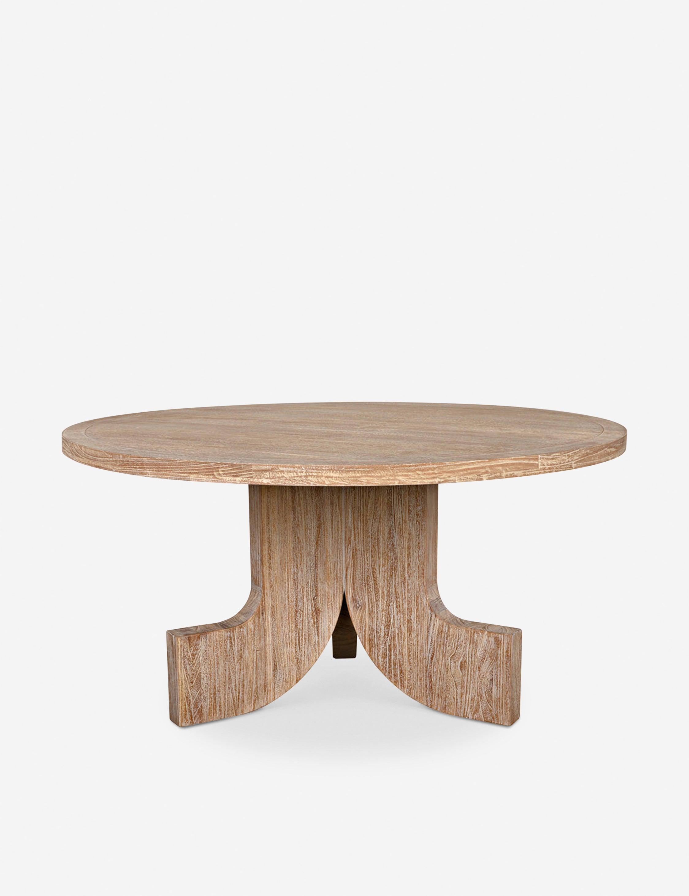 Farmhouse Chic 59" Round Natural Wood Dining Table