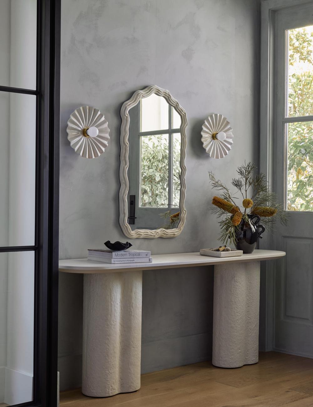 Madrona Sconce - White and Brass / 11.75"W