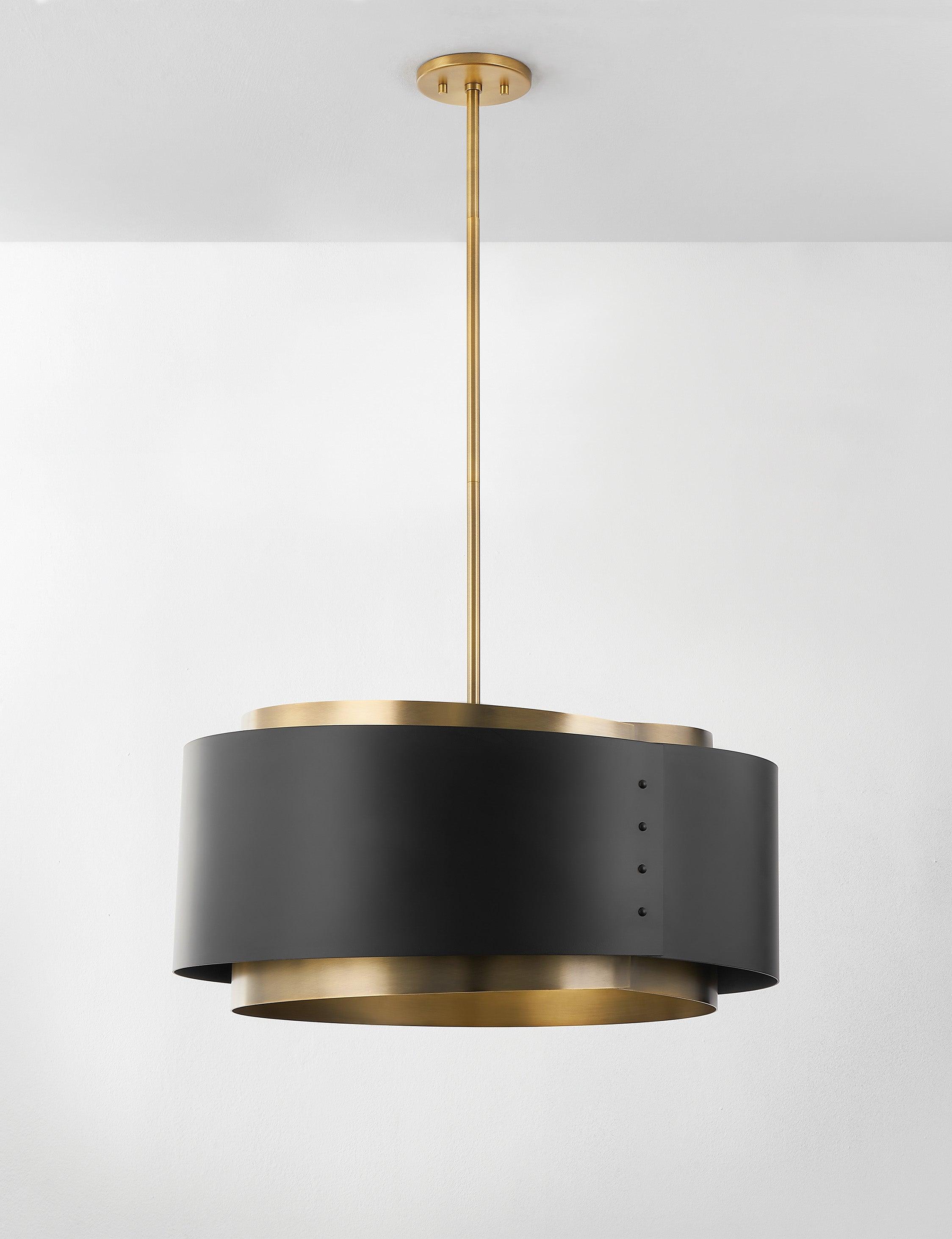 Roux Pendant Light by Colin King x Troy Lighting - Brass and Black / 25" Dia