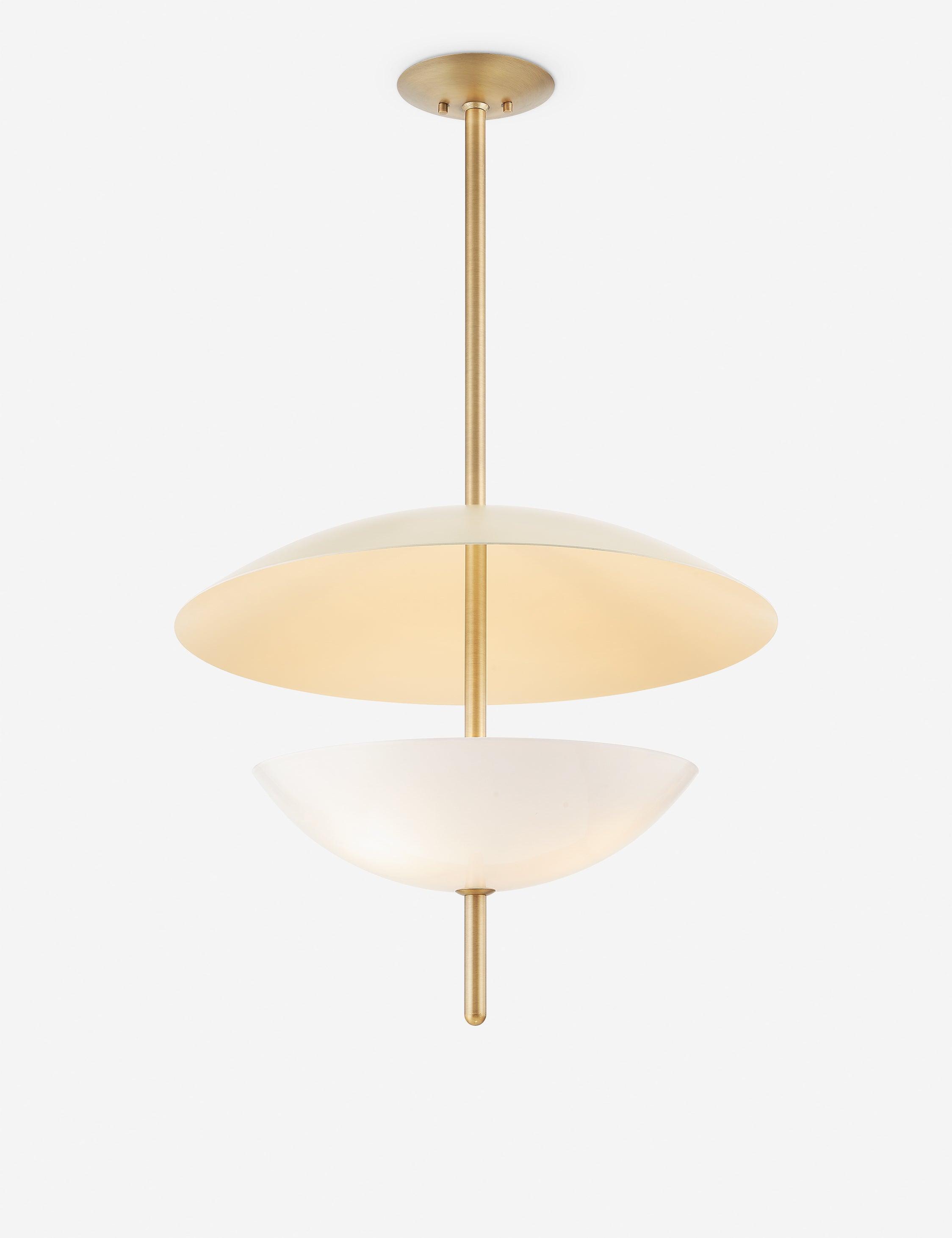 Dion Patina Brass 3-Light Pendant with Opal Glass Shades