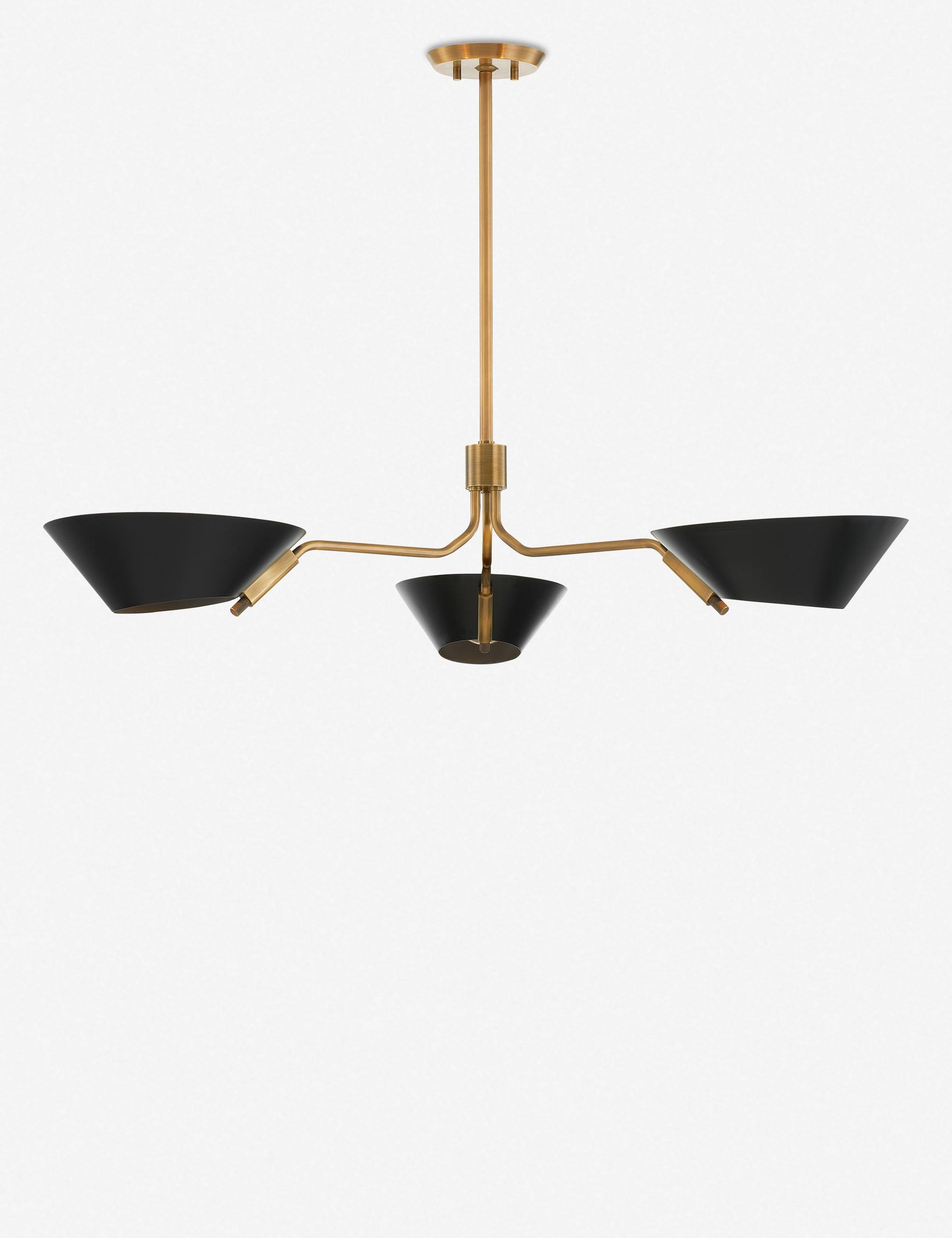 Sacramento Patina Brass and Soft Black 3-Light Chandelier