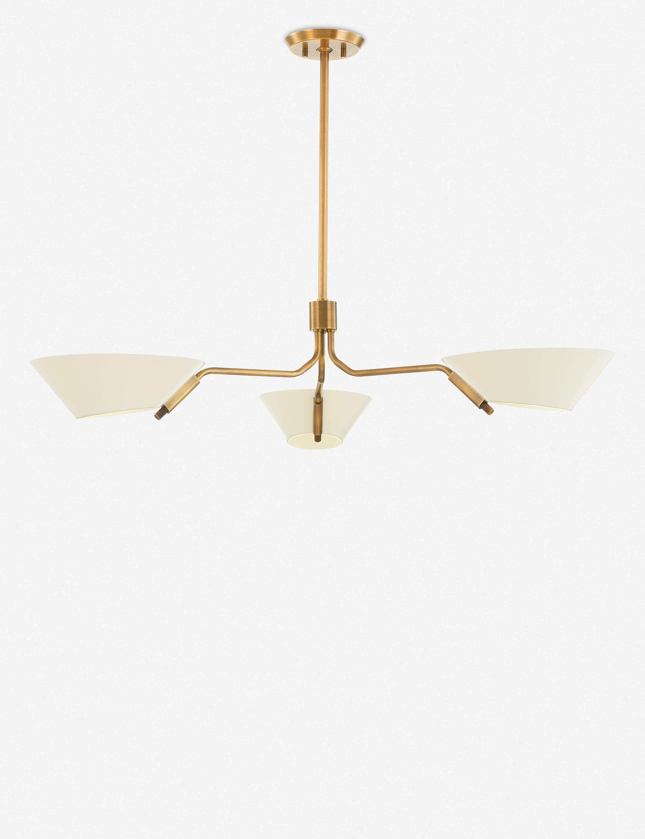 Riaz Chandelier - Cream and Brass / 3 Light