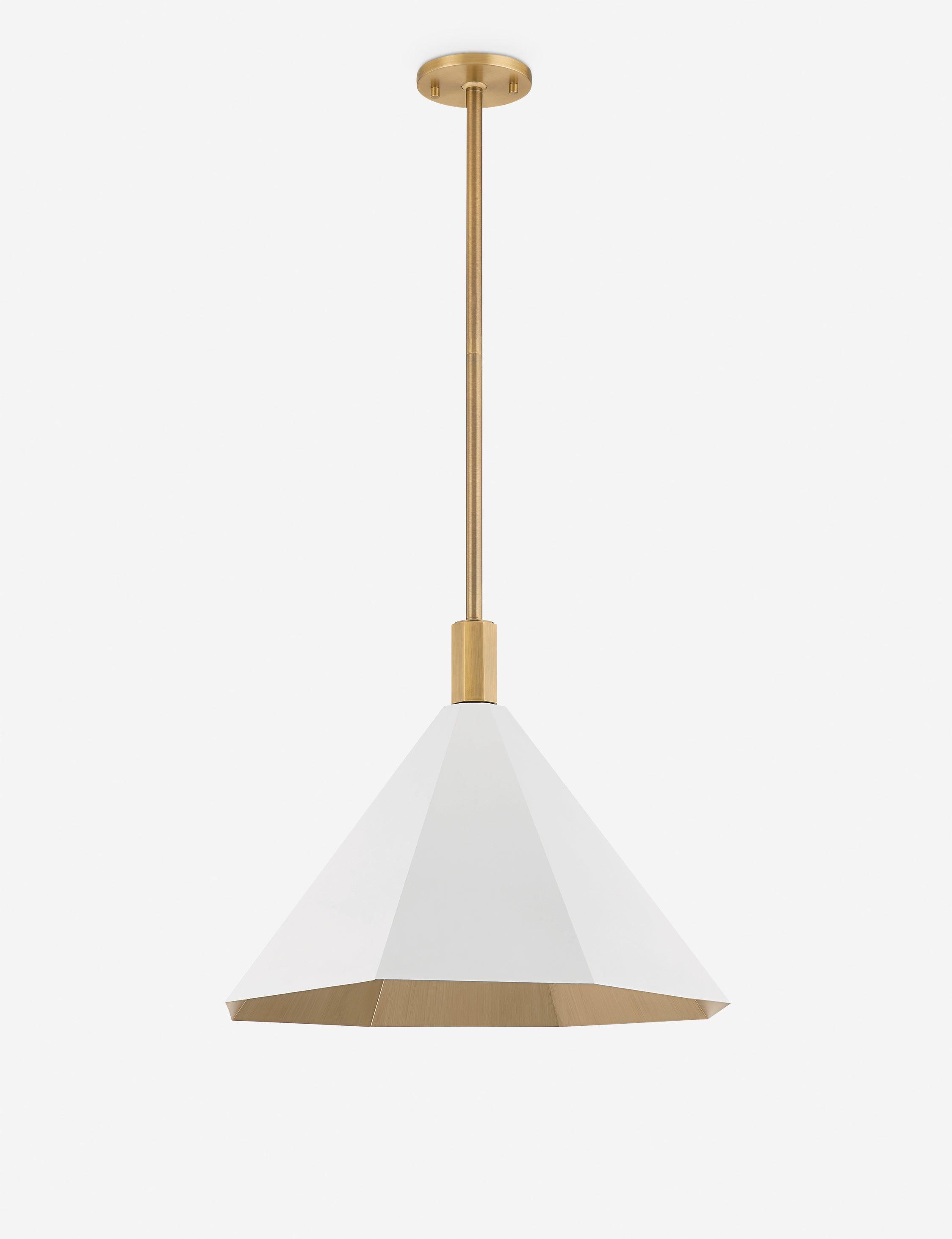 Elegant Patina Brass & Soft White Steel Pendant Light