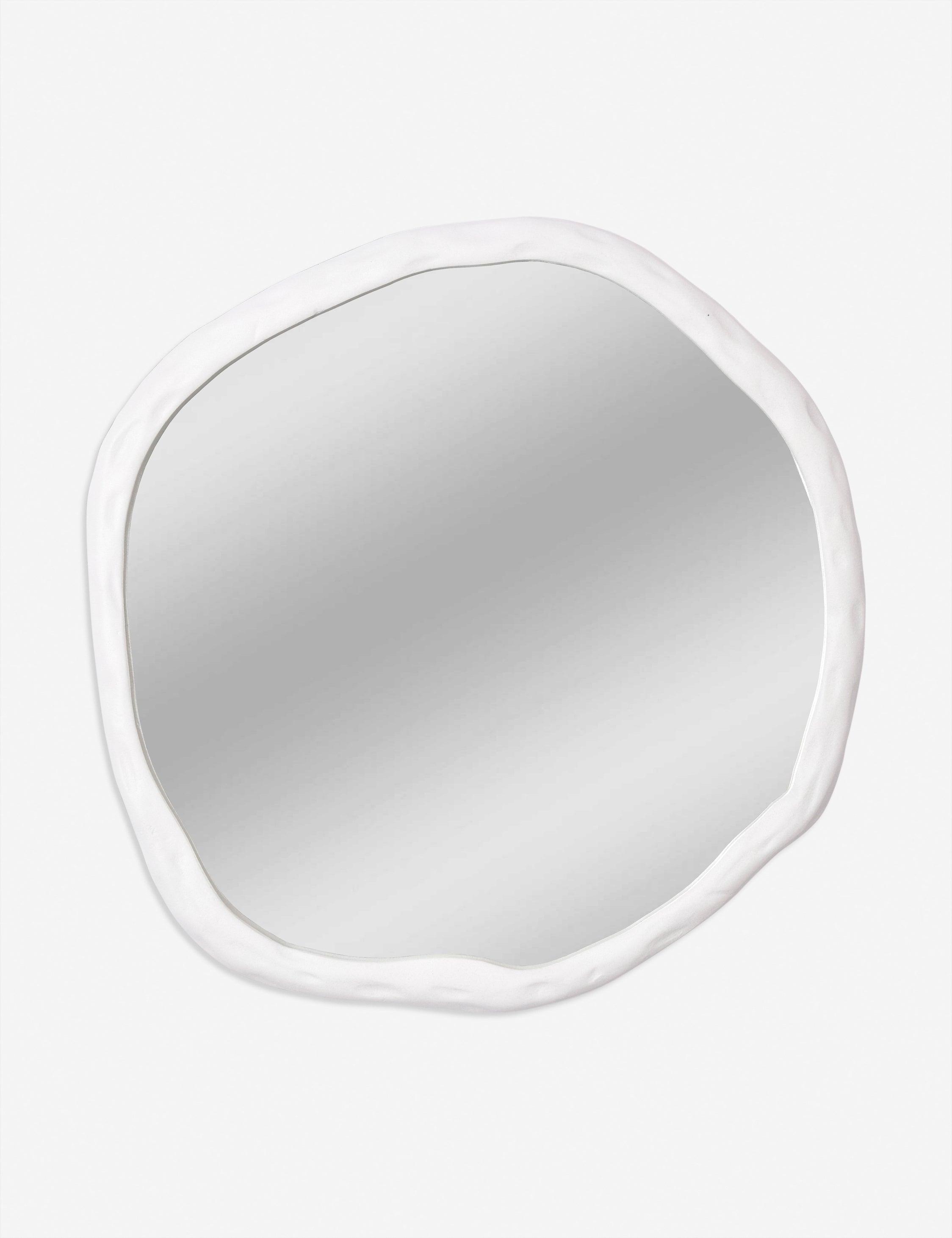 Rogelio Round Mirror - White / Large