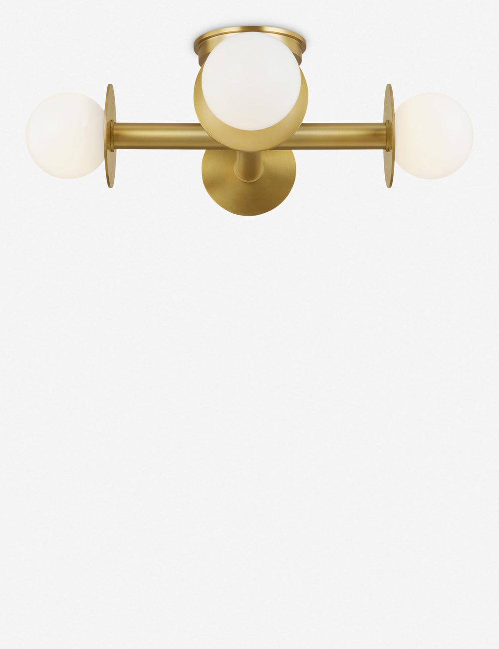 Nodes Semi-Flush Mount Light by Kelly Wearstler - Burnished Brass / 18"Dia