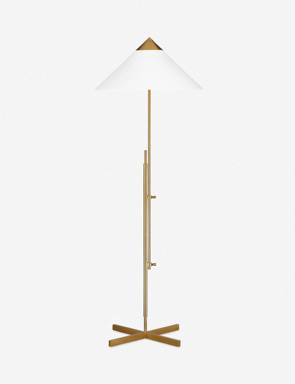 Franklin Adjustable Pharmacy Floor Lamp in Burnished Brass