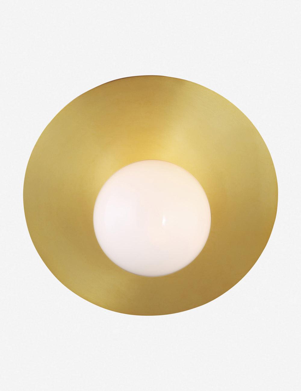Burnished Brass Dimmable Sconce with Milk White Globe