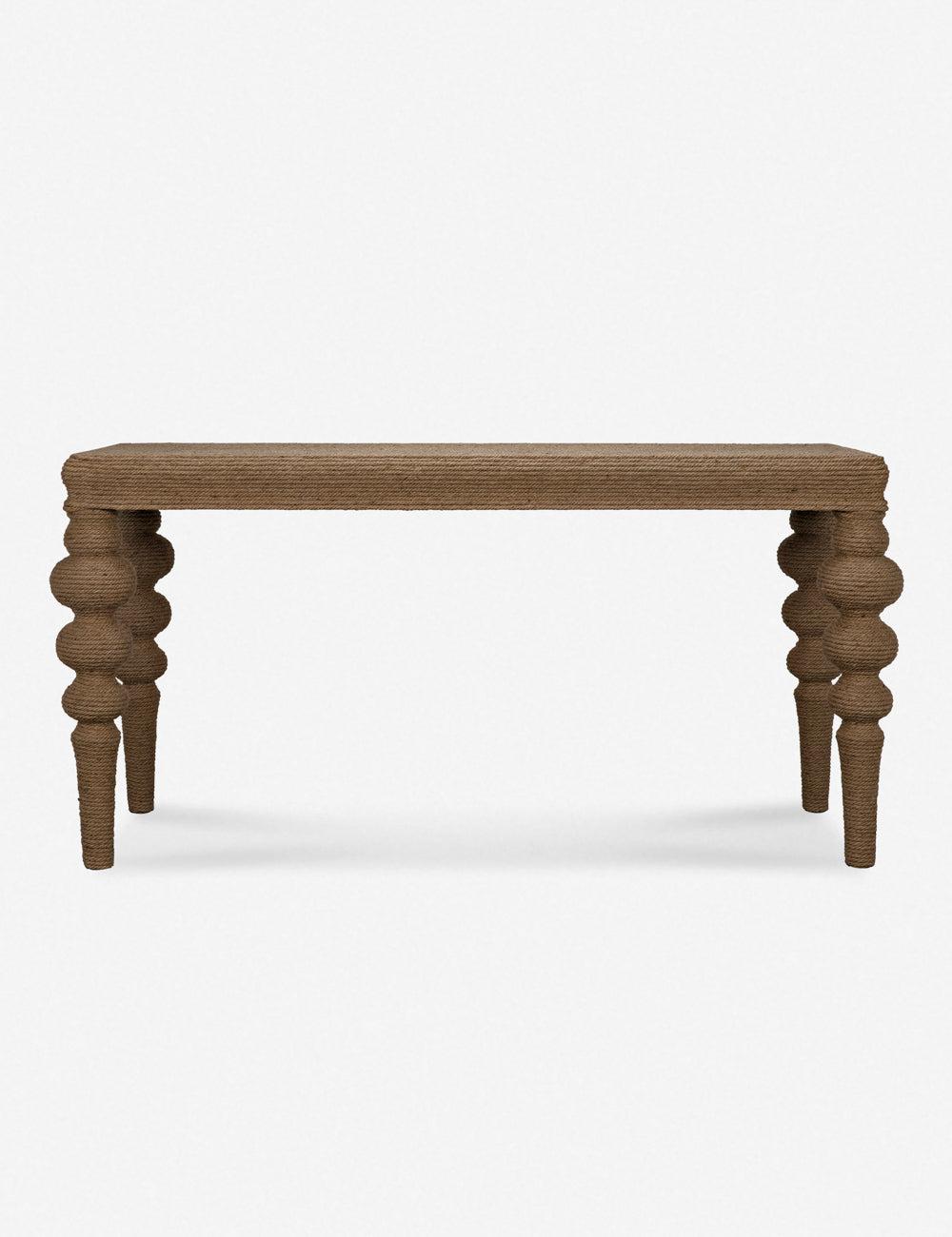 Ismail 64'' Natural Solid Wood Rope-Wrapped Console Table