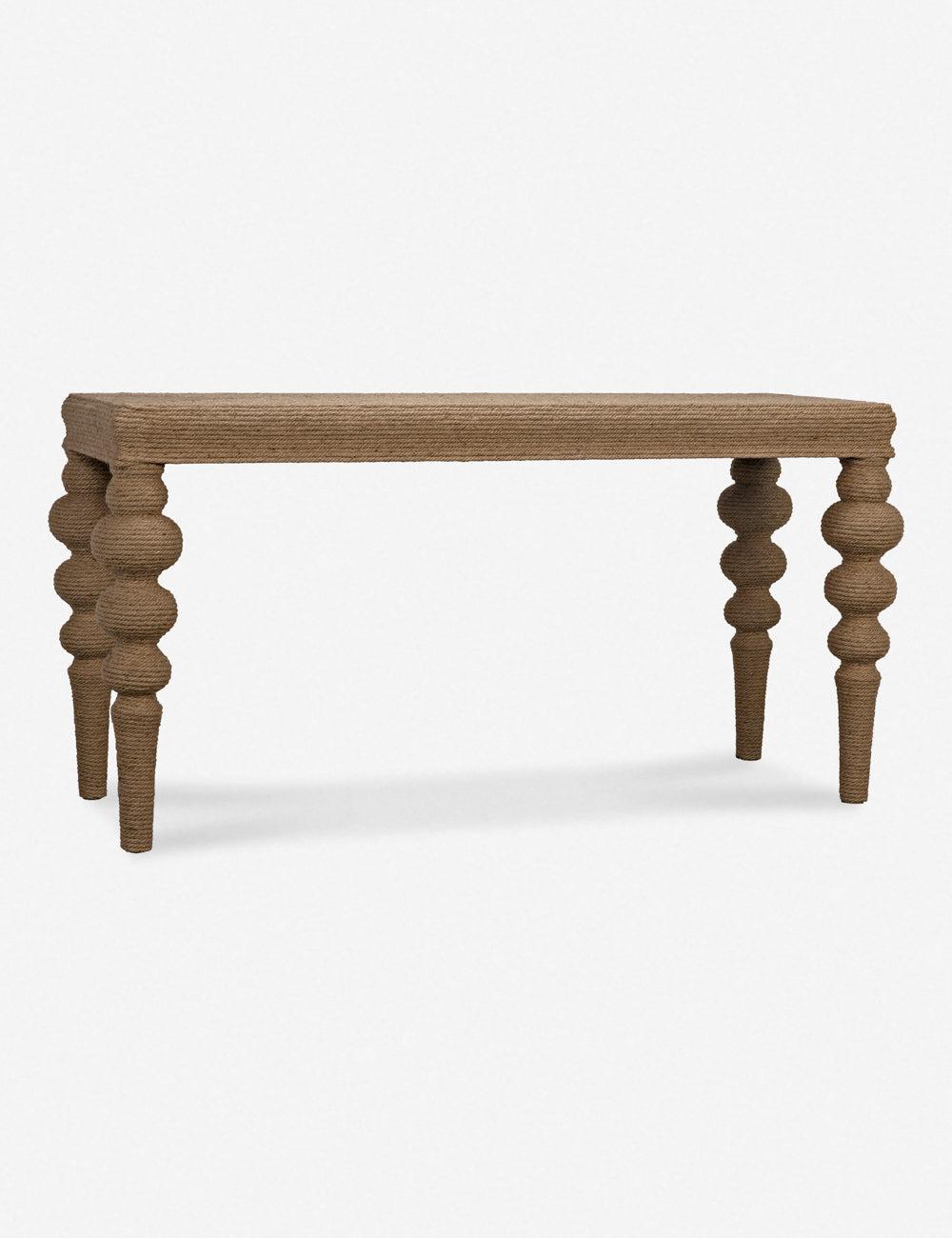 Ismail 64'' Natural Solid Wood Rope-Wrapped Console Table