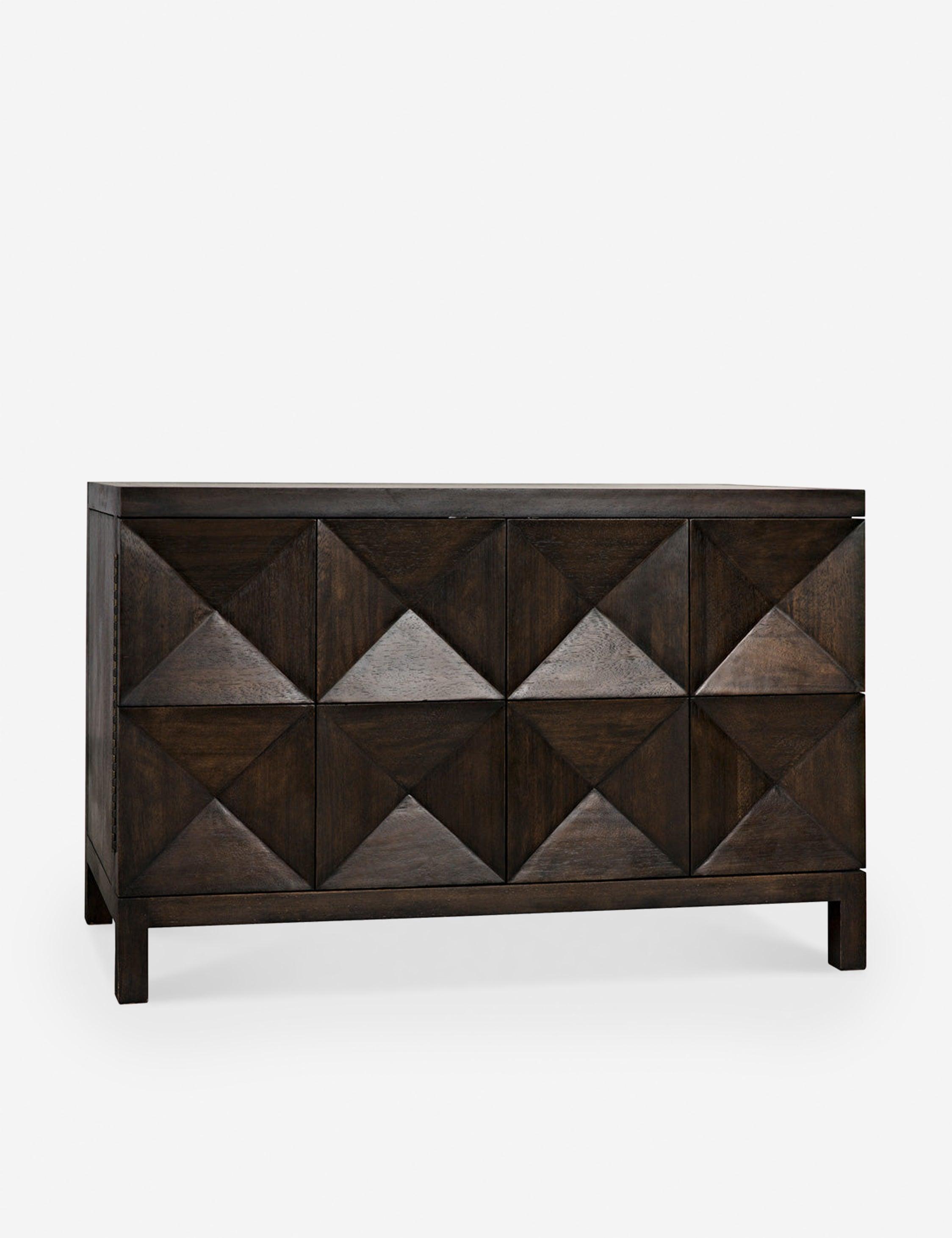 Aaran 52'' Ebony Walnut Concave Diamond Sideboard Cabinet