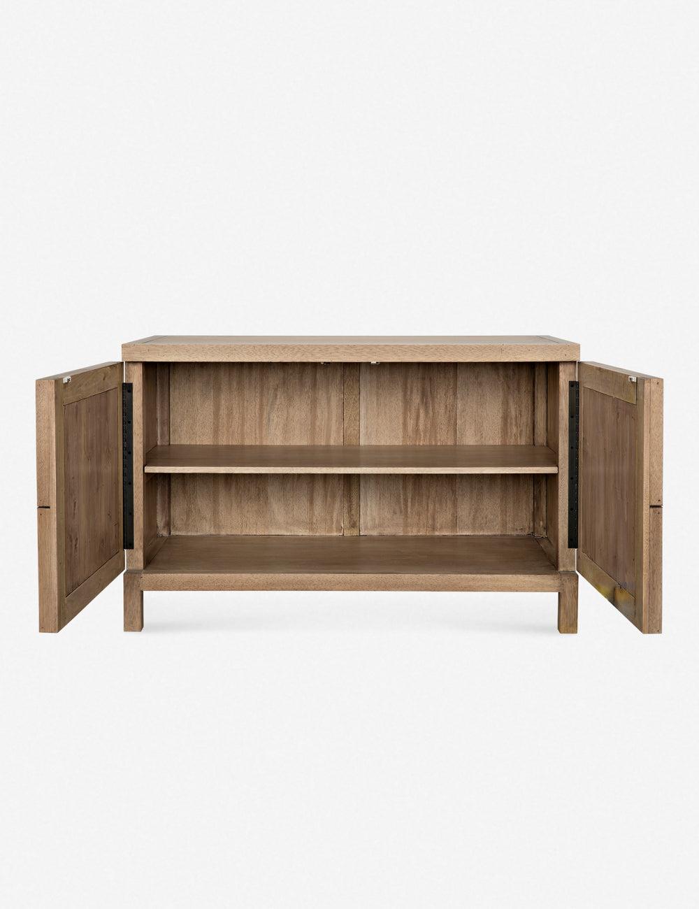 Quadrant 52'' Concave Diamond Pattern Solid Wood Sideboard in Washed Walnut