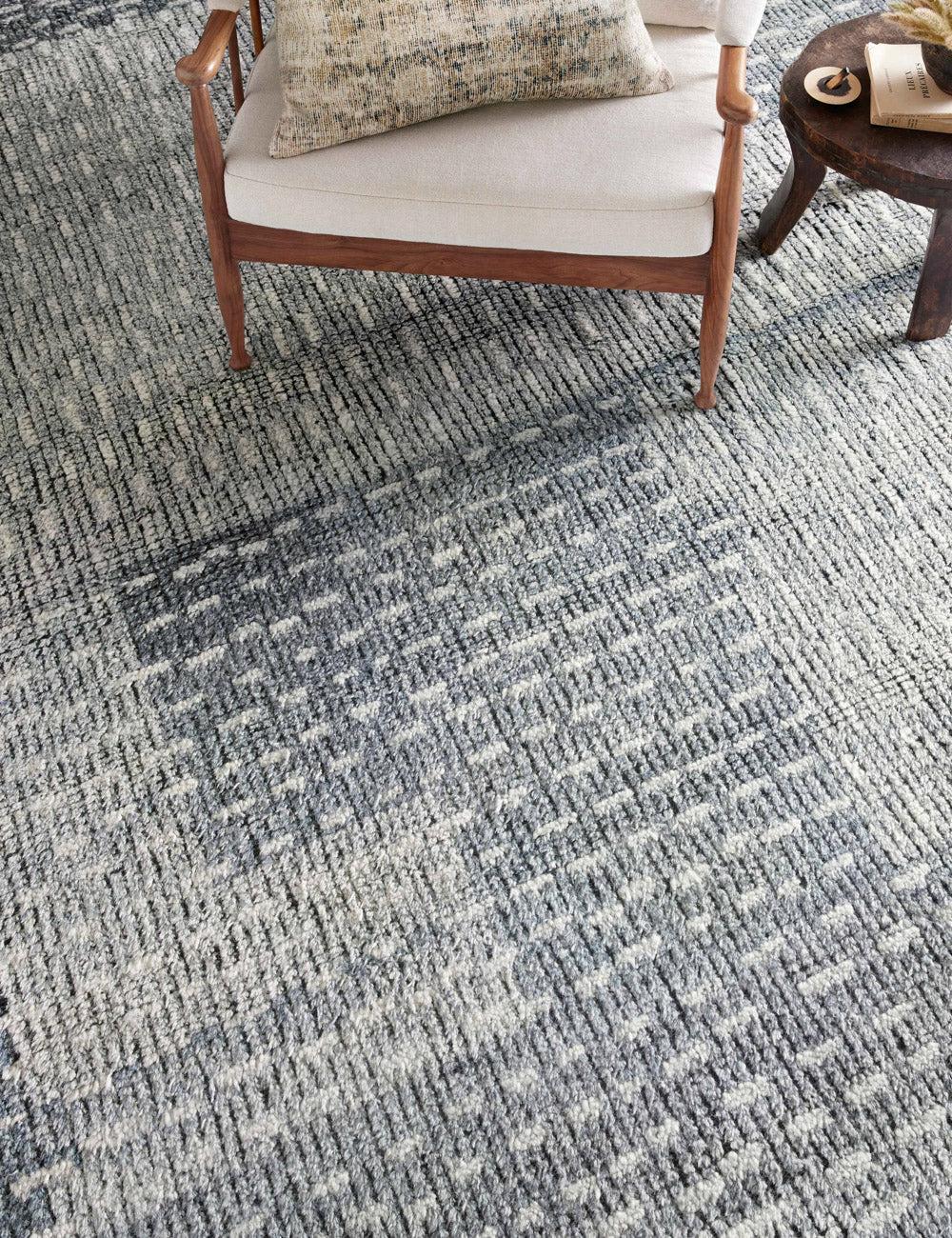 Gwyneth Hand-Knotted Wool Rug by Amber Lewis x Loloi - Denim and Sky / 6' x 9'