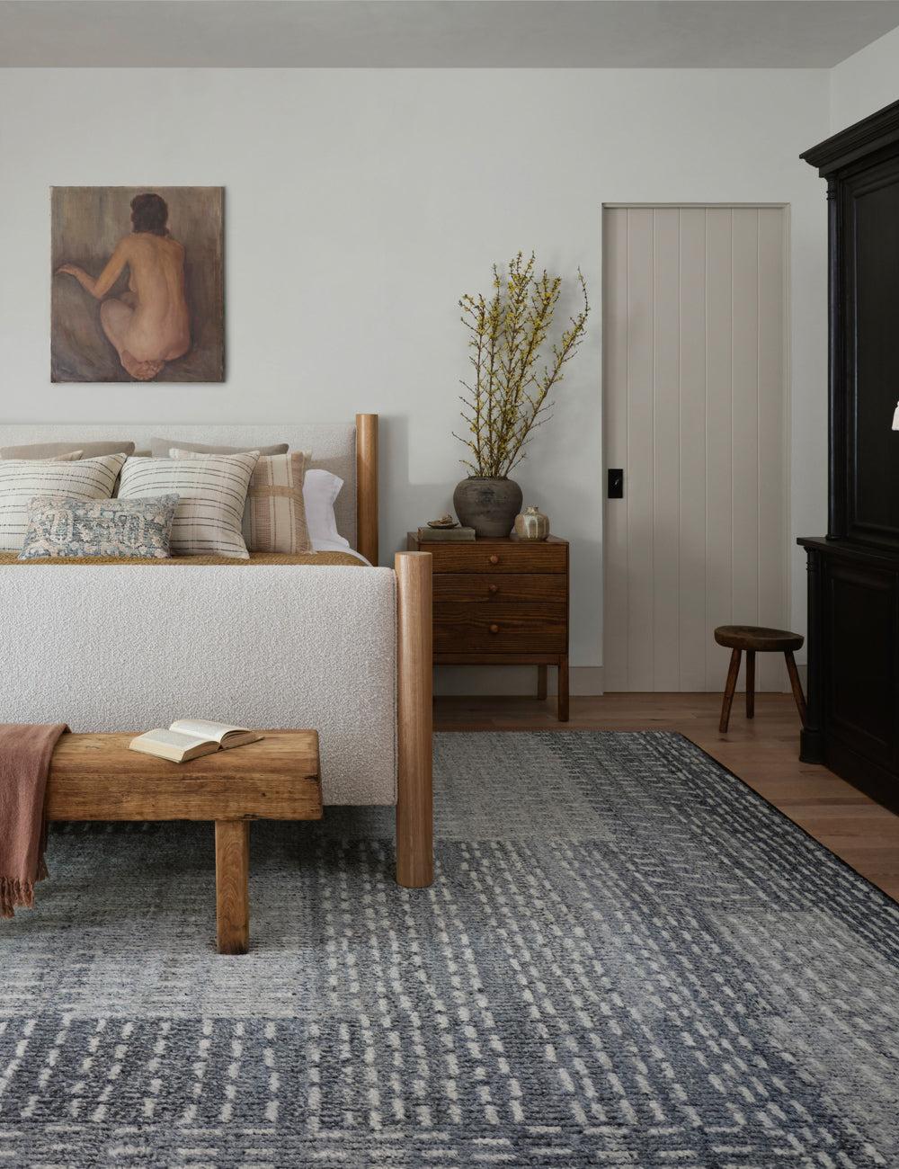 Gwyneth Hand-Knotted Wool Rug by Amber Lewis x Loloi - Denim and Sky / 6' x 9'