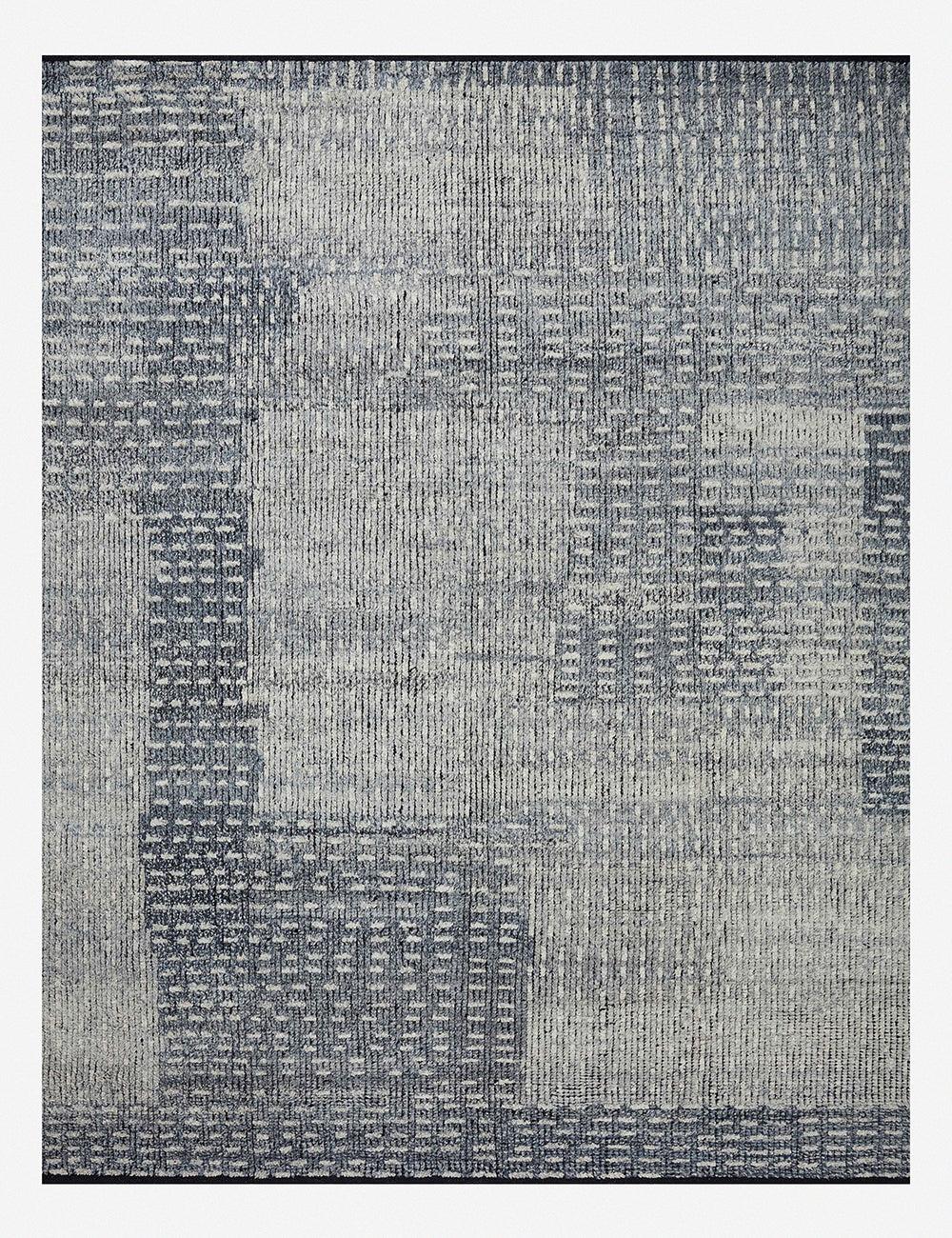 Gwyneth Hand-Knotted Wool Rug by Amber Lewis x Loloi - Denim and Sky / 6' x 9'